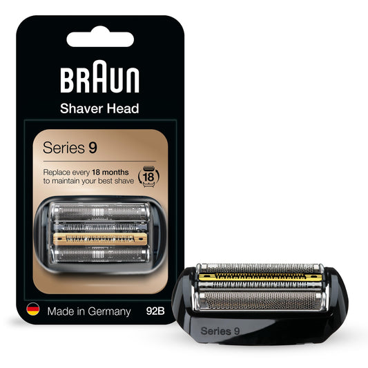 Braun 92B Replacement Head for Series 9 Electric Shavers, Foil Shaver Head, Black