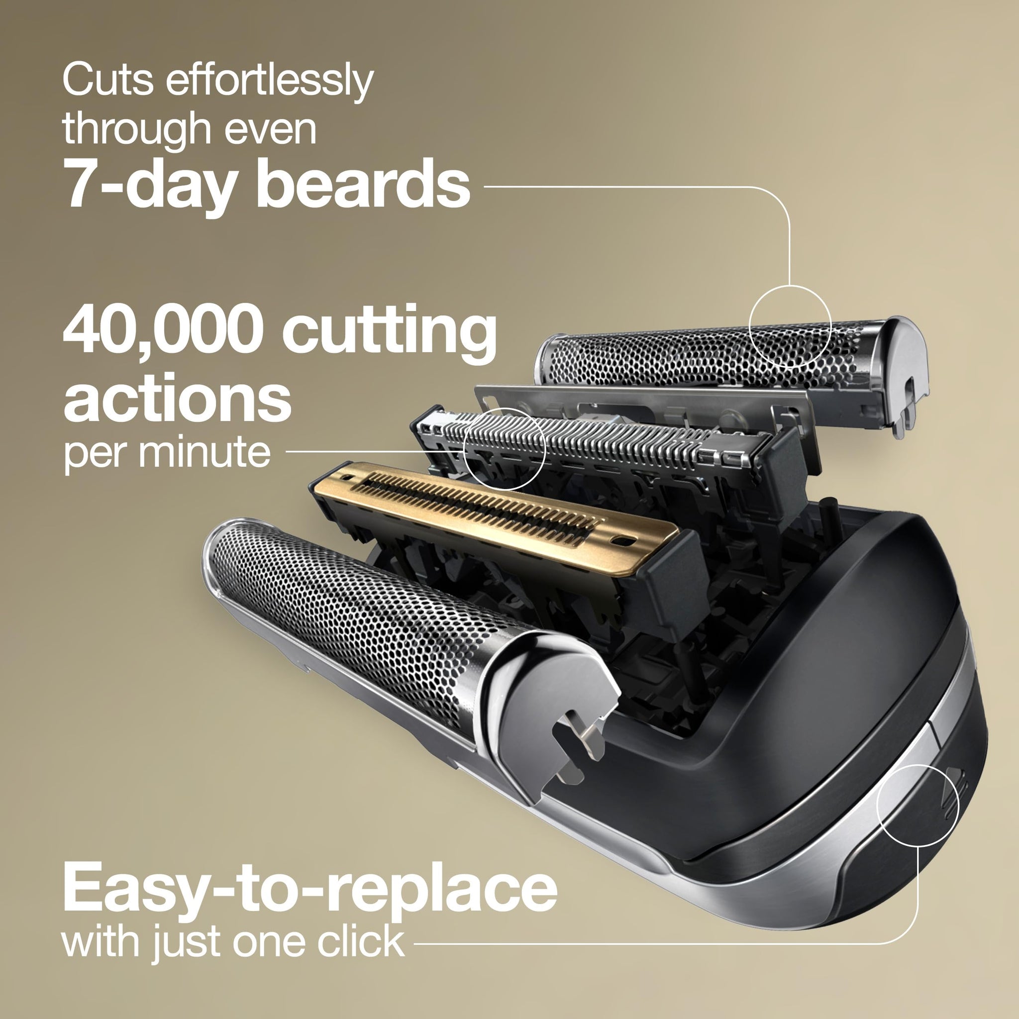Braun 92B Replacement Head for Series 9 Electric Shavers, Foil Shaver Head, Black - packaging