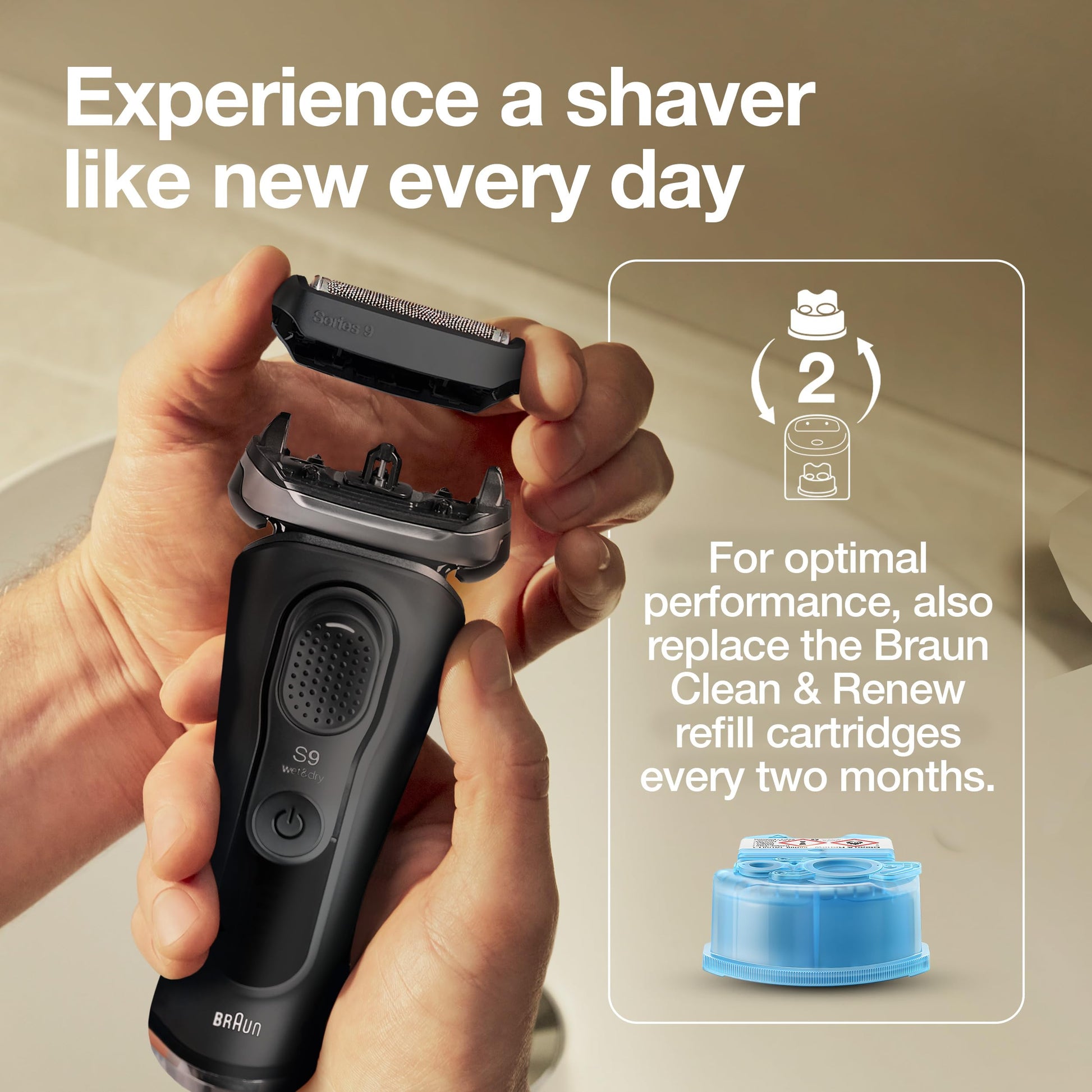 Braun 92B Replacement Head for Series 9 Electric Shavers, Foil Shaver Head, Black - ingredients panel