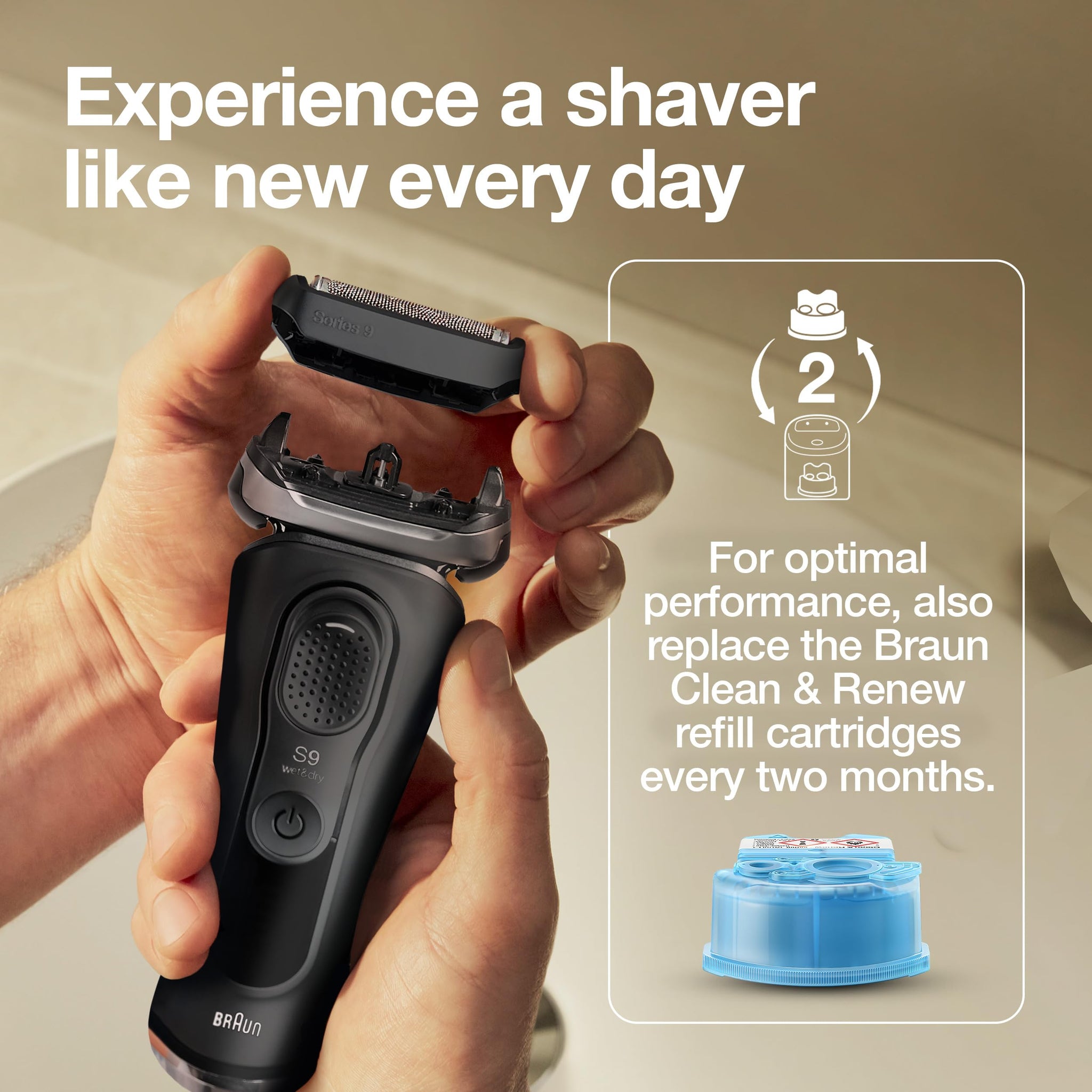 Braun 92B Replacement Head for Series 9 Electric Shavers, Foil Shaver Head, Black - ingredients panel