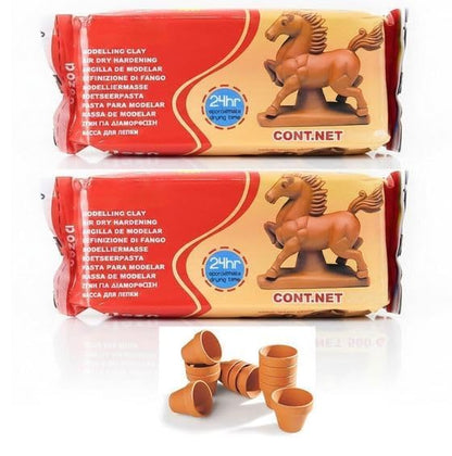 Braun Air Dry Clay, 500g, Air Hardening Modeling Clay for Sculpture and Pottery - Non-Toxic, ACMI Certified, Made in Spain