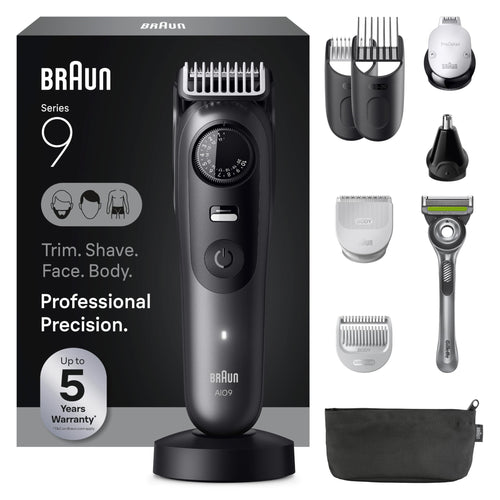 Braun All-in-One Men's Shaving Set Series 9 Pro 9535, Beard Trimmer, Hair Clipper, Body Groomer, Waterproof