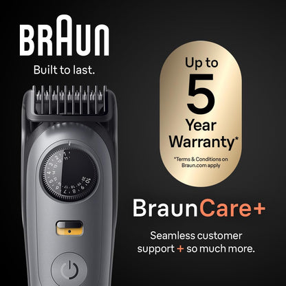 Braun All-in-One Series 5 Trimmer Kit, Ultra Sharp Blade, 40 Length Settings, PrecisionWheel & Lock, Waterproof, AIO 5510, Mo