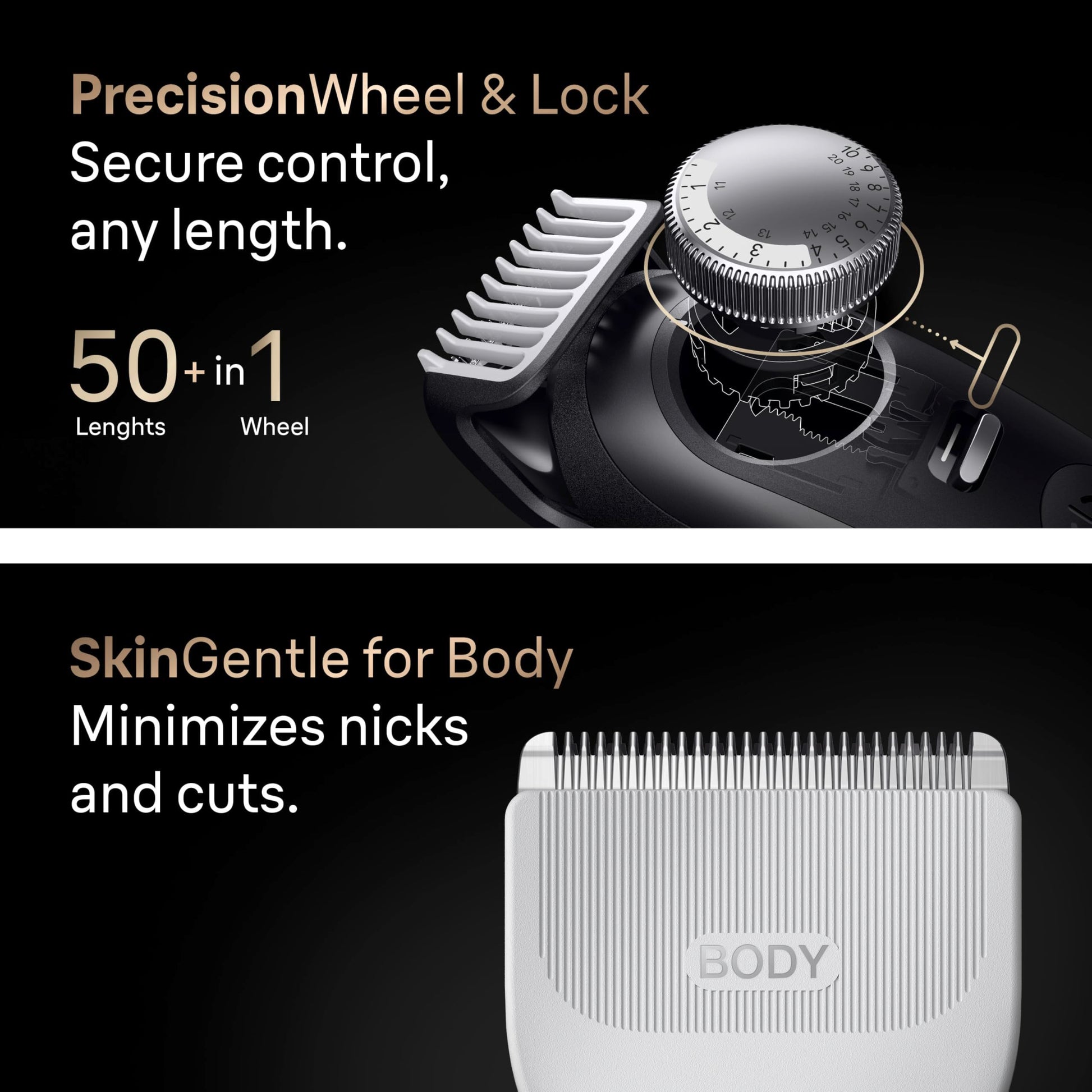 Braun All-in-One Series 9 PRO Beard & Body Trimmer AIO 9555 - Cordless Grooming System with Gillette Labs Razor - close-up de