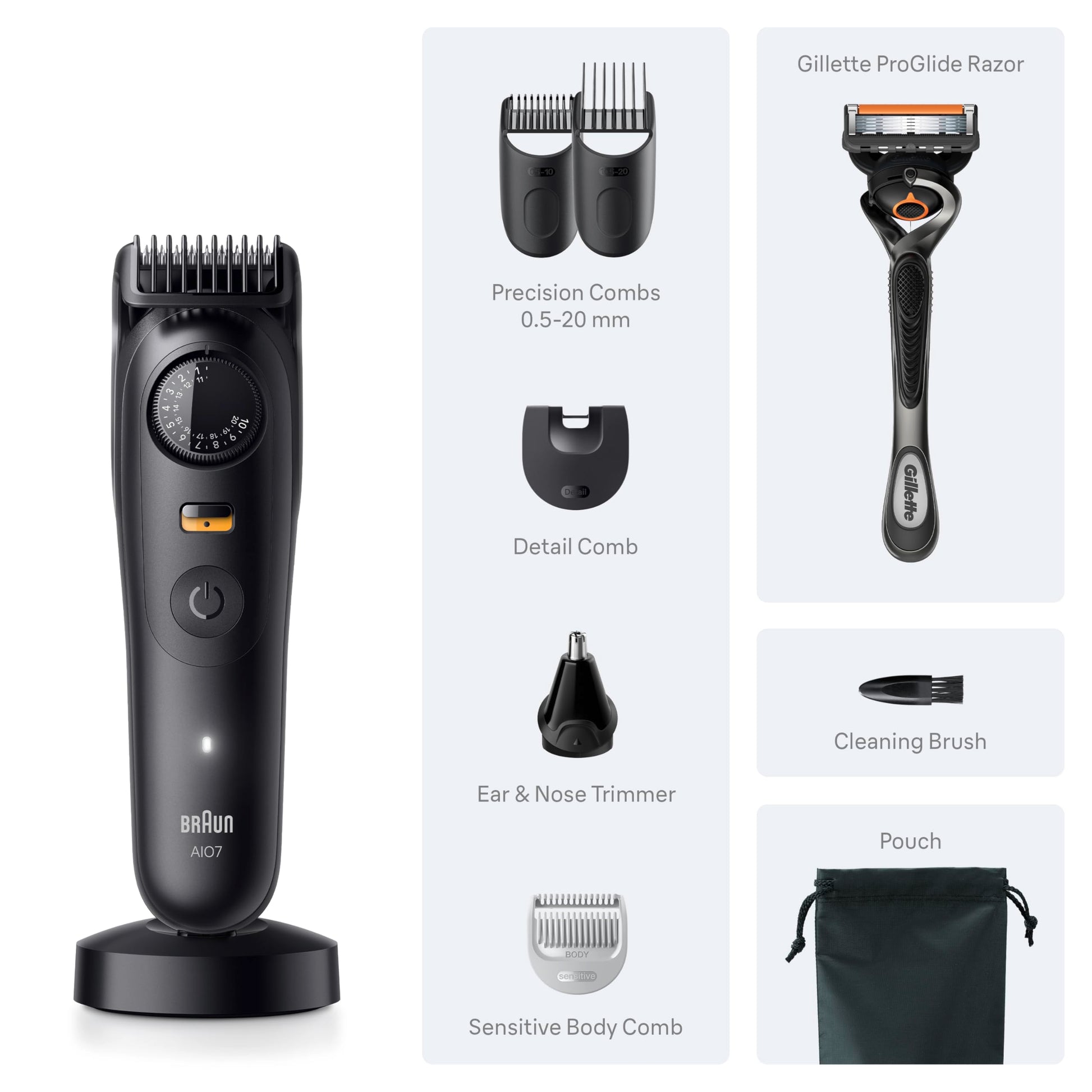 Braun All in One Shaving Set for Men, Series 7 AIO 7535, Beard, Hair, Nose, Ear Trimmer, Hair Clipper, Personal Care Kit - ba