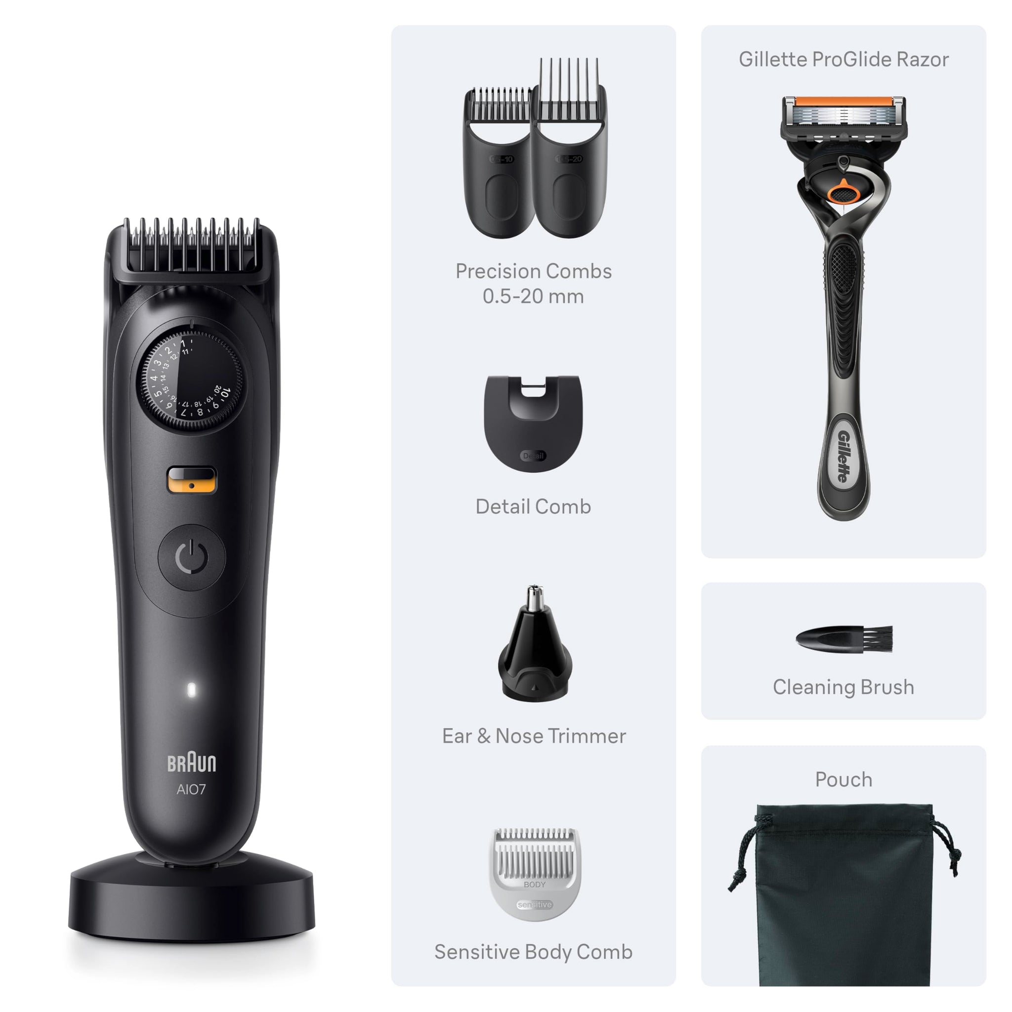 Braun All in One Shaving Set for Men, Series 7 AIO 7535, Beard, Hair, Nose, Ear Trimmer, Hair Clipper, Personal Care Kit - ba