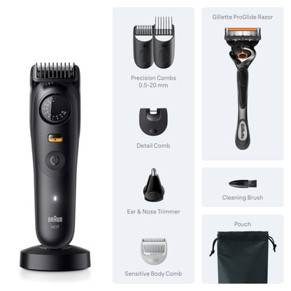 Braun All in One Shaving Set for Men, Series 7 AIO 7535, Beard, Hair, Nose, Ear Trimmer, Hair Clipper, Personal Care Kit - ba