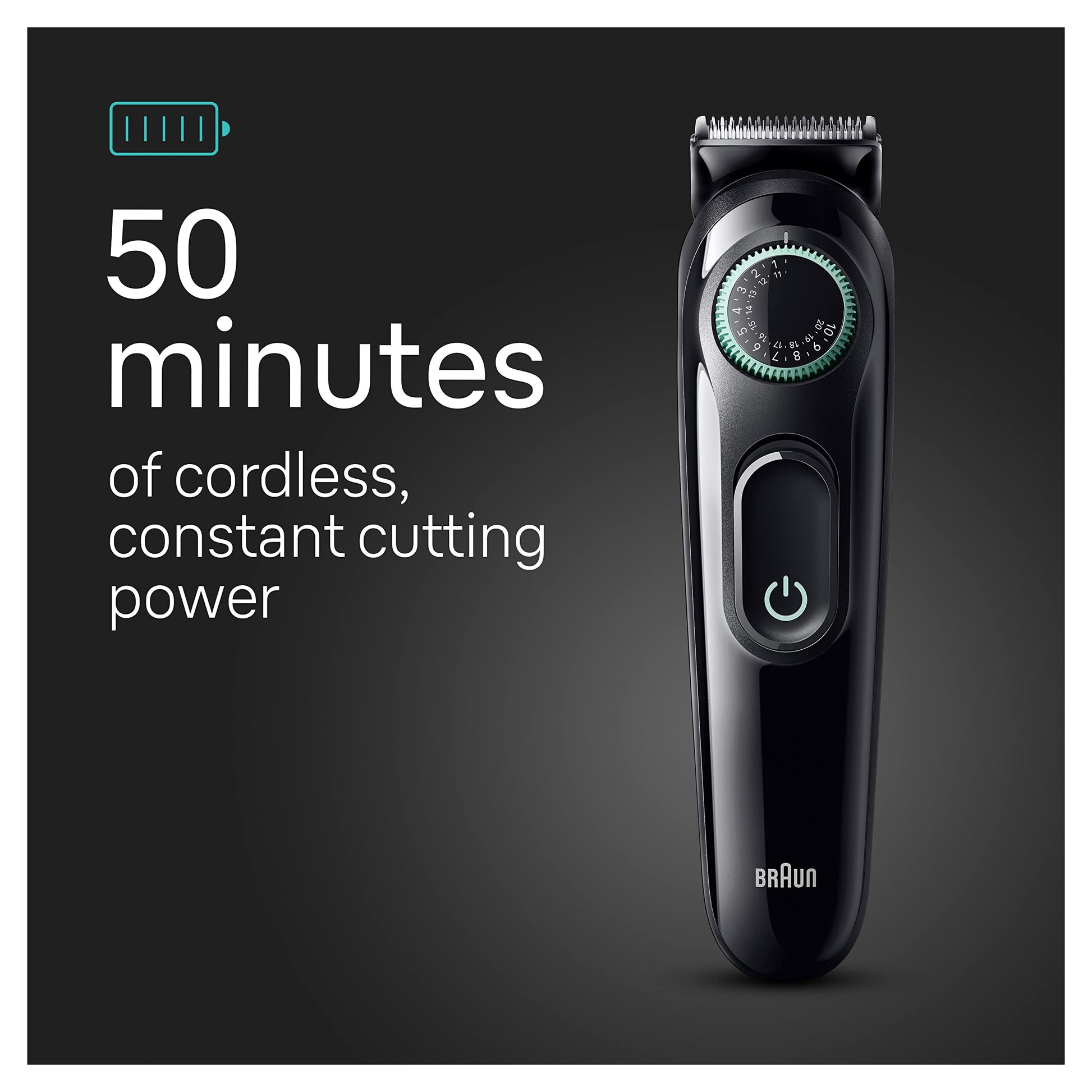 Braun All-in-One Style Kit Series 3 3430, 3-in-1 Trimmer for Men with Beard, Ear & Nose, Hair Clippers, 20 Length Settings, W