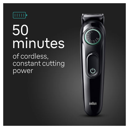 Braun All-in-One Style Kit Series 3 3430, 3-in-1 Trimmer for Men with Beard, Ear & Nose, Hair Clippers, 20 Length Settings, W
