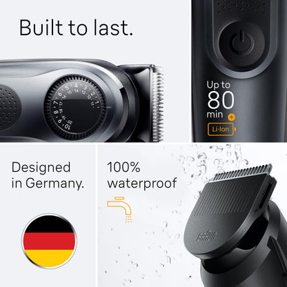 Braun All-in-One Style Kit Series 5 5470, 9-in-1 Men's Trimmer, 40 Length Settings, Rechargeable, Cordless - packaging