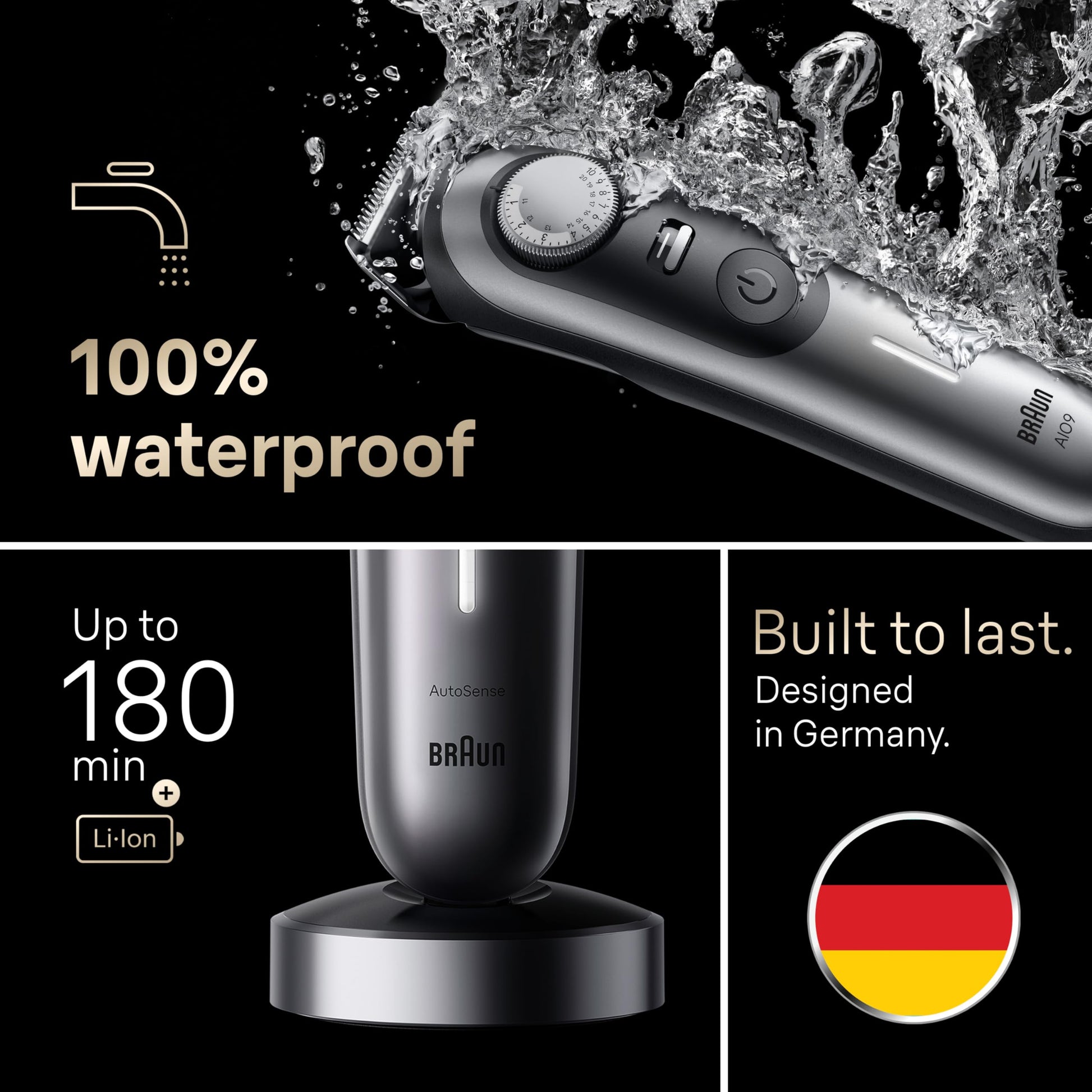 Braun All-In-One Style Kit Series 9 9440, 13-In-1 Trimmer for Men, 40 Length Settings, Beard and Body Trimmer - ingredients p