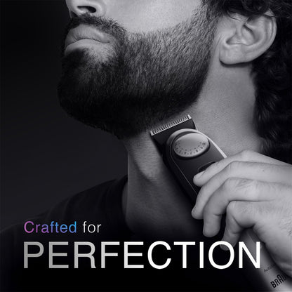 Braun All-in-One Trimmer for Men, Cordless, Waterproof, 50+ Length Settings, 8-in-1 Beard Trimmer with Case - close-up detail