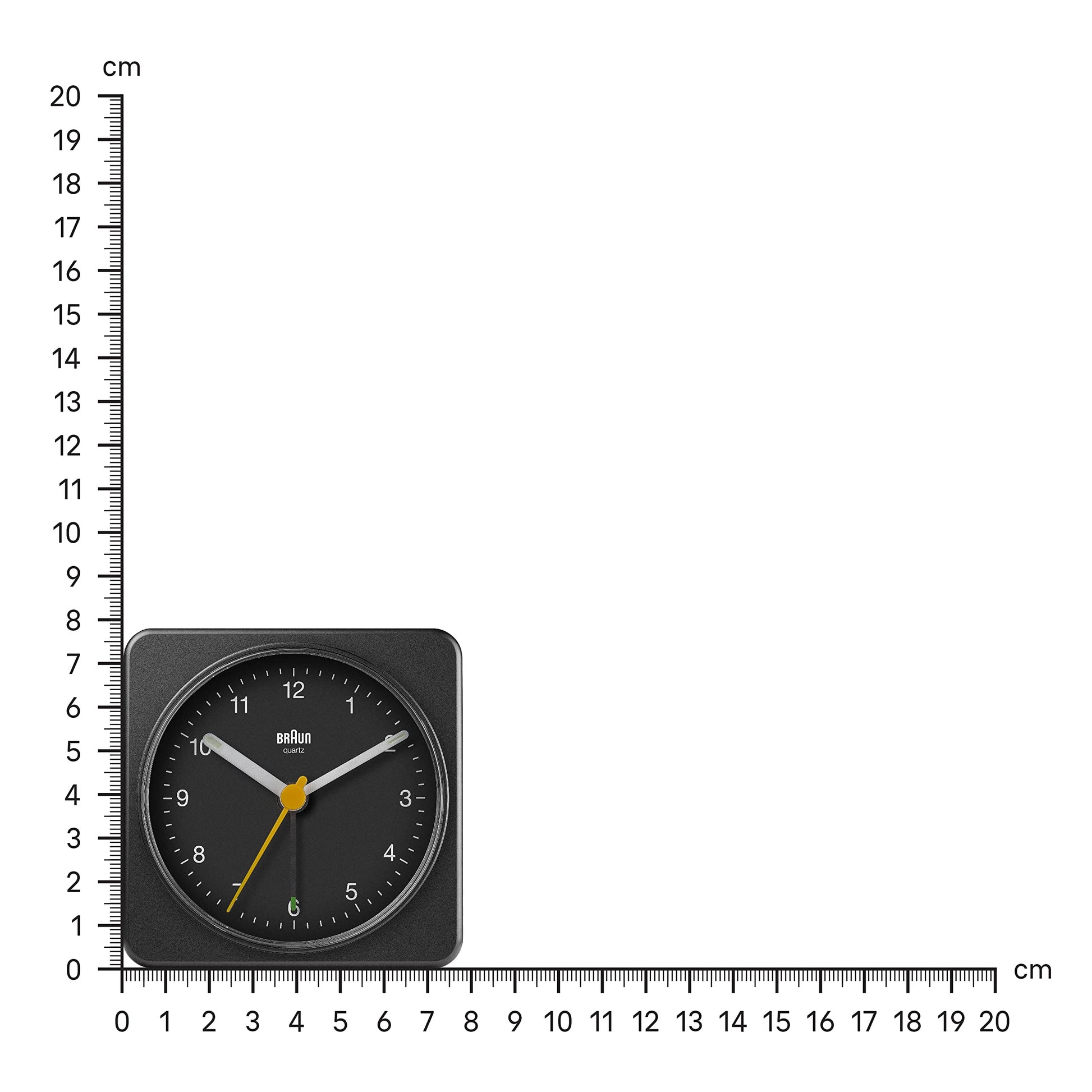 Braun BC03B Classic Analogue Alarm Clock with Quiet Sweep Movement, Snooze & Light, 3.07 in, Black - ingredients panel