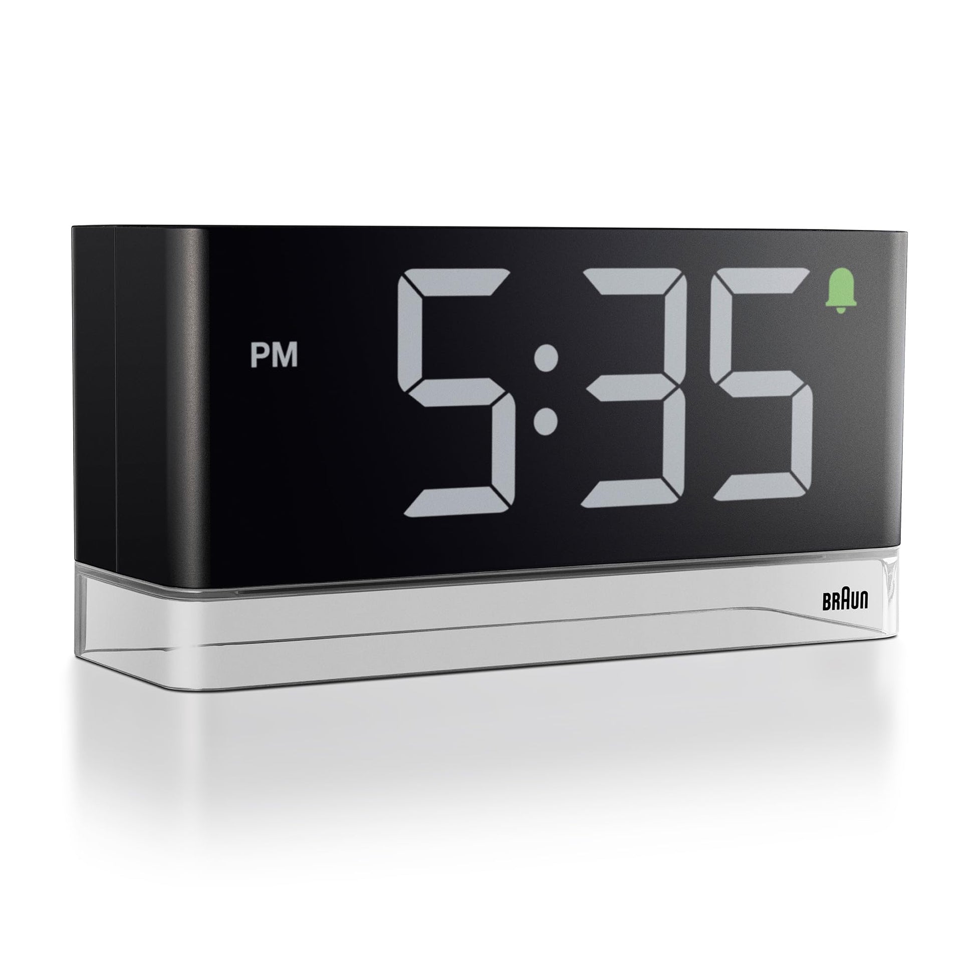 Braun BC27B Digital Alarm Clock with Reading Light - Extra Large LED Display, Touch Snooze, Auto-Brightness, Mains Powered Be