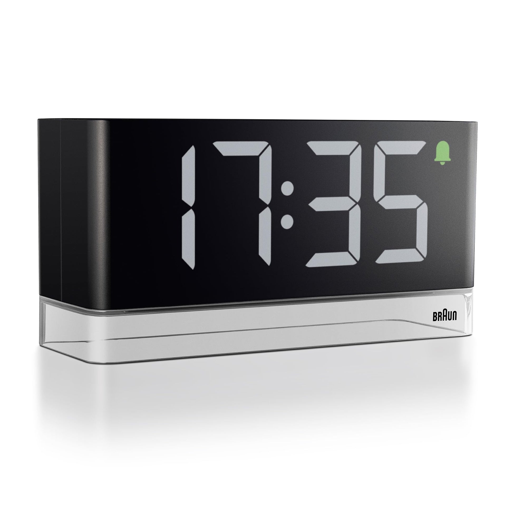Braun BC27B Digital Alarm Clock with Reading Light - Extra Large LED Display, Touch Snooze, Auto-Brightness, Mains Powered Be