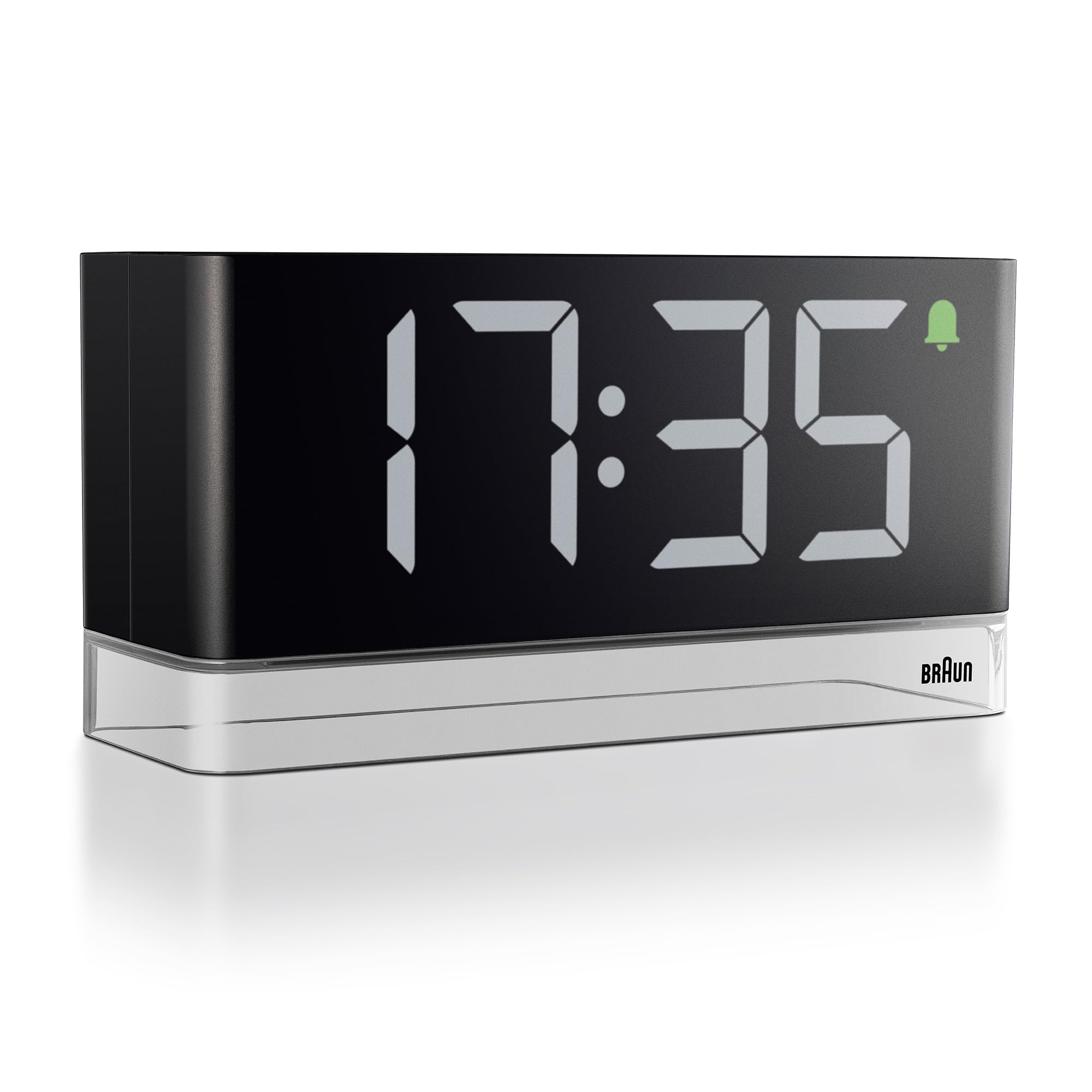 Braun BC27B Digital Alarm Clock with Reading Light - Extra Large LED Display, Touch Snooze, Auto-Brightness, Mains Powered Be