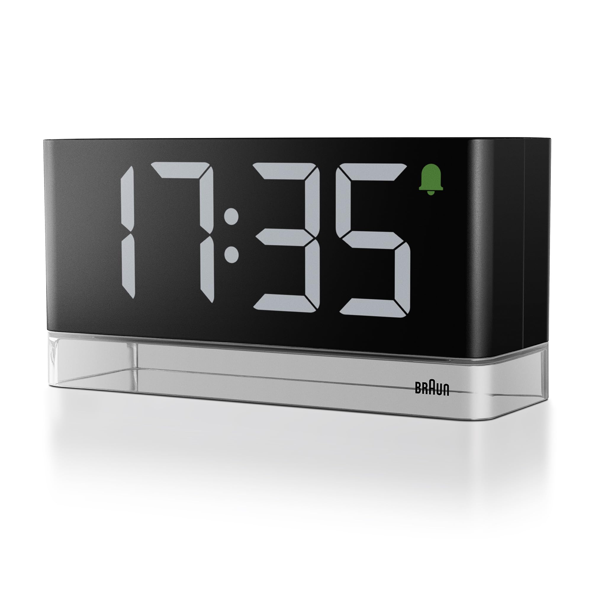Braun BC27B Digital Alarm Clock with Reading Light - Extra Large LED Display, Touch Snooze, Auto-Brightness, Mains Powered Be