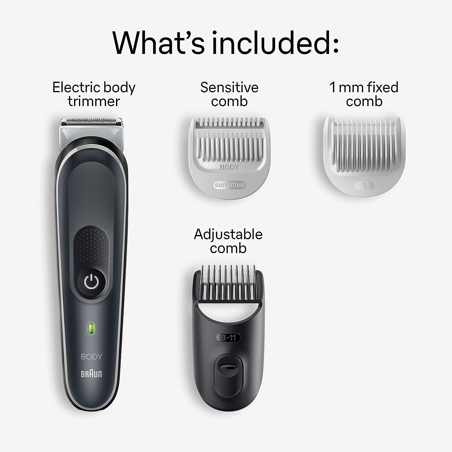Braun Body Groomer 5 BG5340 Men's Manscaping Tool, SkinShield Technology, Sensitive Comb, Waterproof - back view