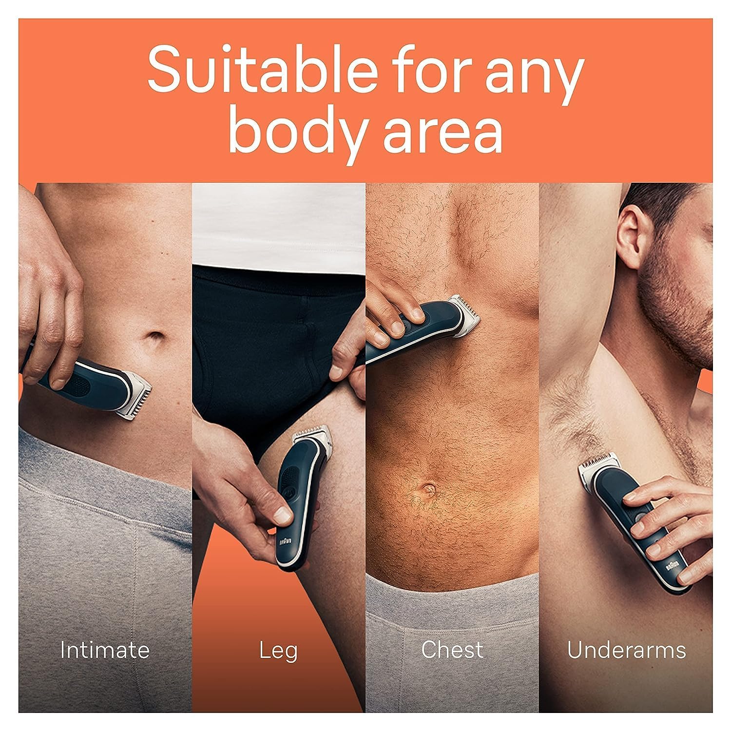 Braun Body Groomer 5 BG5340 Men's Manscaping Tool, SkinShield Technology, Sensitive Comb, Waterproof - label detail