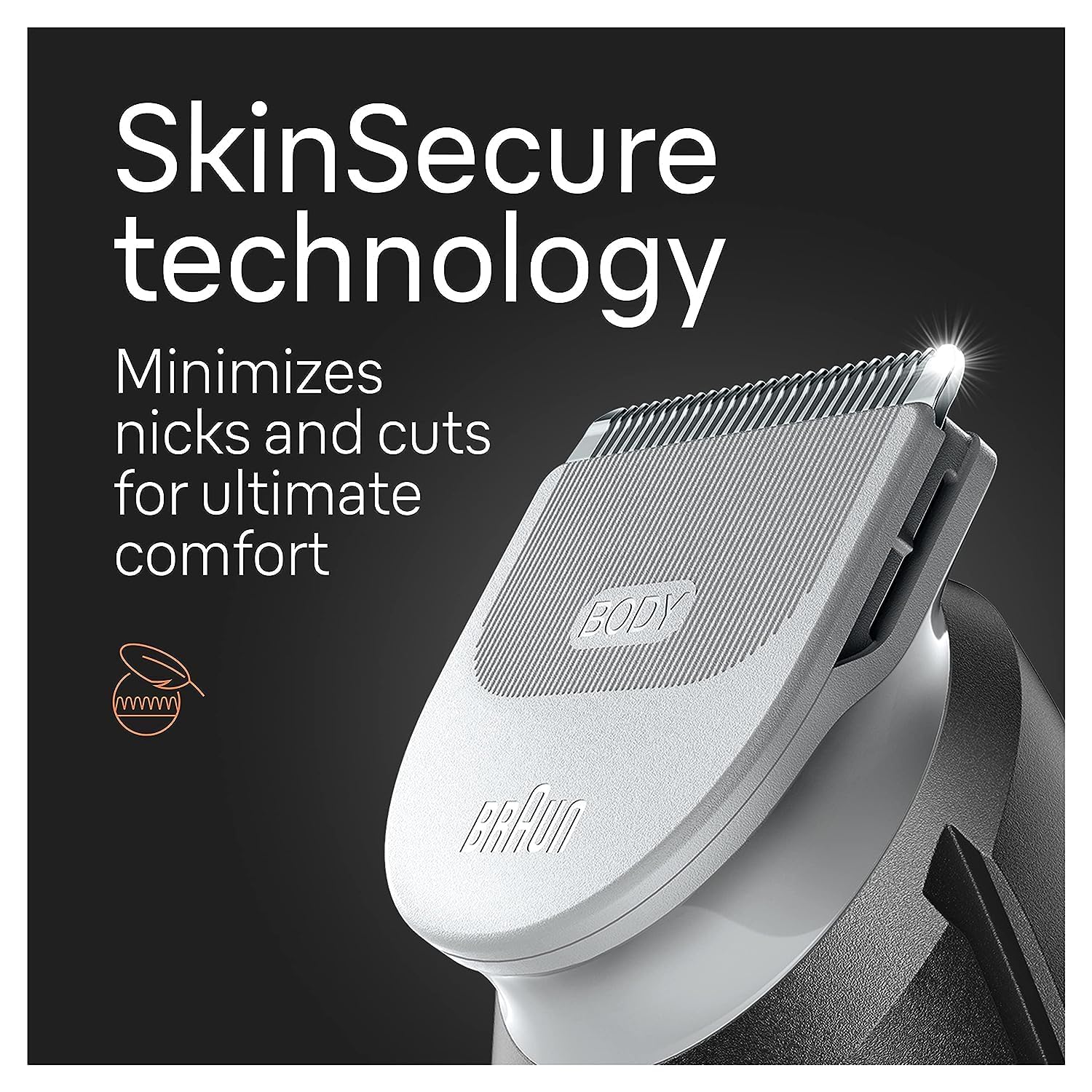Braun Body Groomer 5 BG5340 Men's Manscaping Tool, SkinShield Technology, Sensitive Comb, Waterproof - ingredients panel