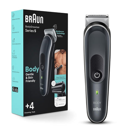 Braun Body Groomer Series 5 5360, Cordless Waterproof Hair Trimmer for Men, with SkinSecure Technology, 100-Min Run Time