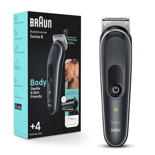 Braun Body Groomer Series 5 5360, Cordless Waterproof Hair Trimmer for Men, with SkinSecure Technology, 100-Min Run Time