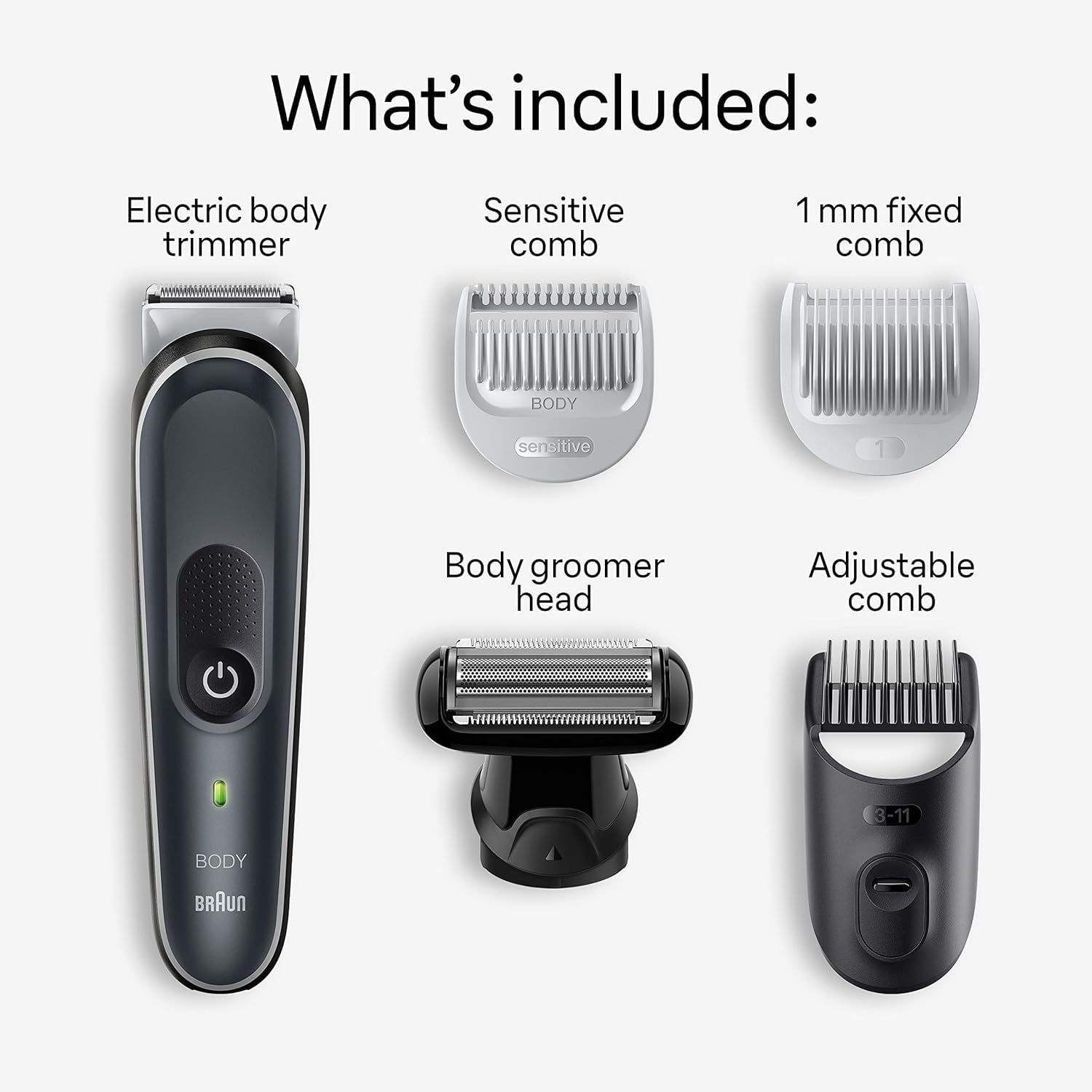 Braun Body Groomer Series 5 5360, Cordless Waterproof Hair Trimmer for Men, with SkinSecure Technology, 100-Min Run Time - ba