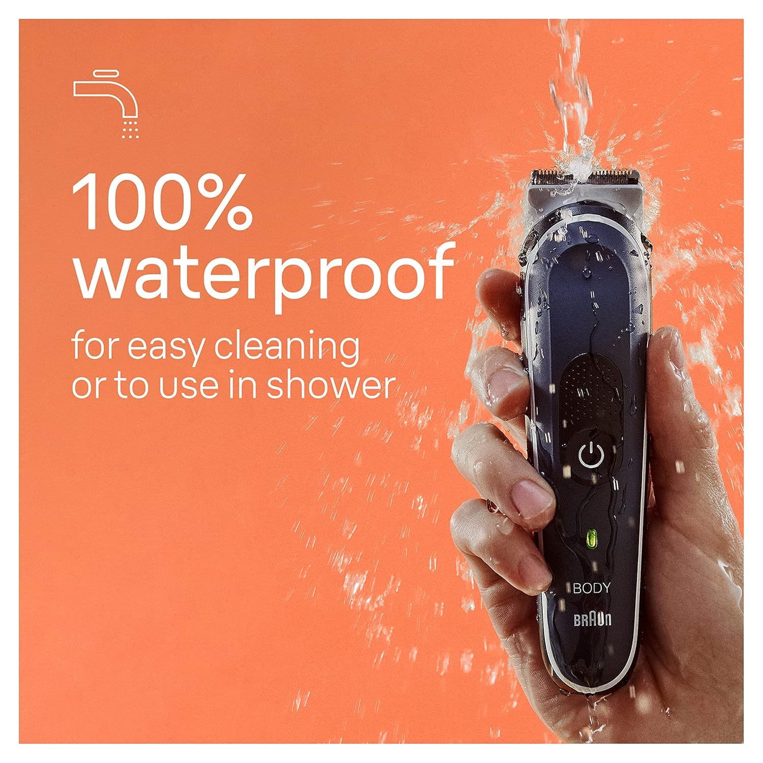 Braun Body Groomer Series 5 5360, Cordless Waterproof Hair Trimmer for Men, with SkinSecure Technology, 100-Min Run Time - cl