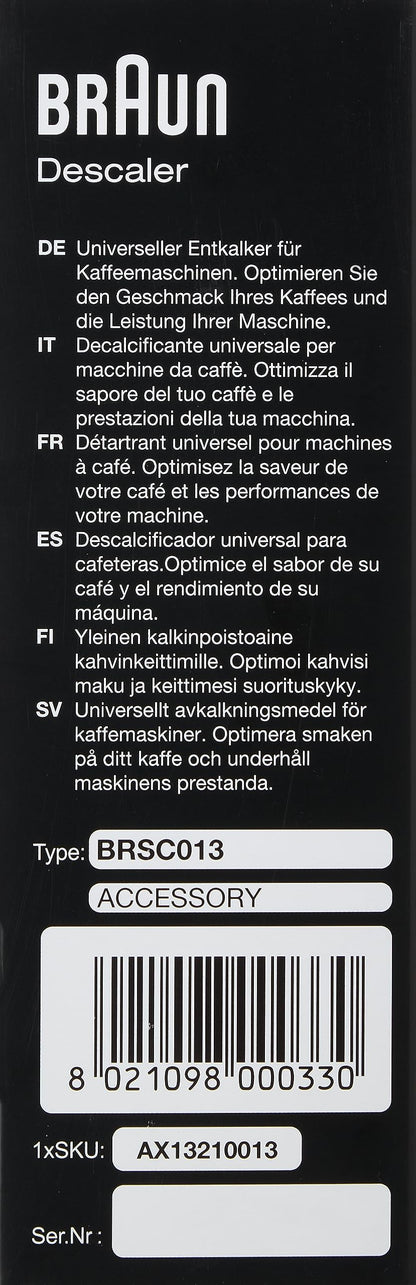 Braun BRSC013 Descaling Solution, 6.8 Fl Oz, Pack of 1 - back view