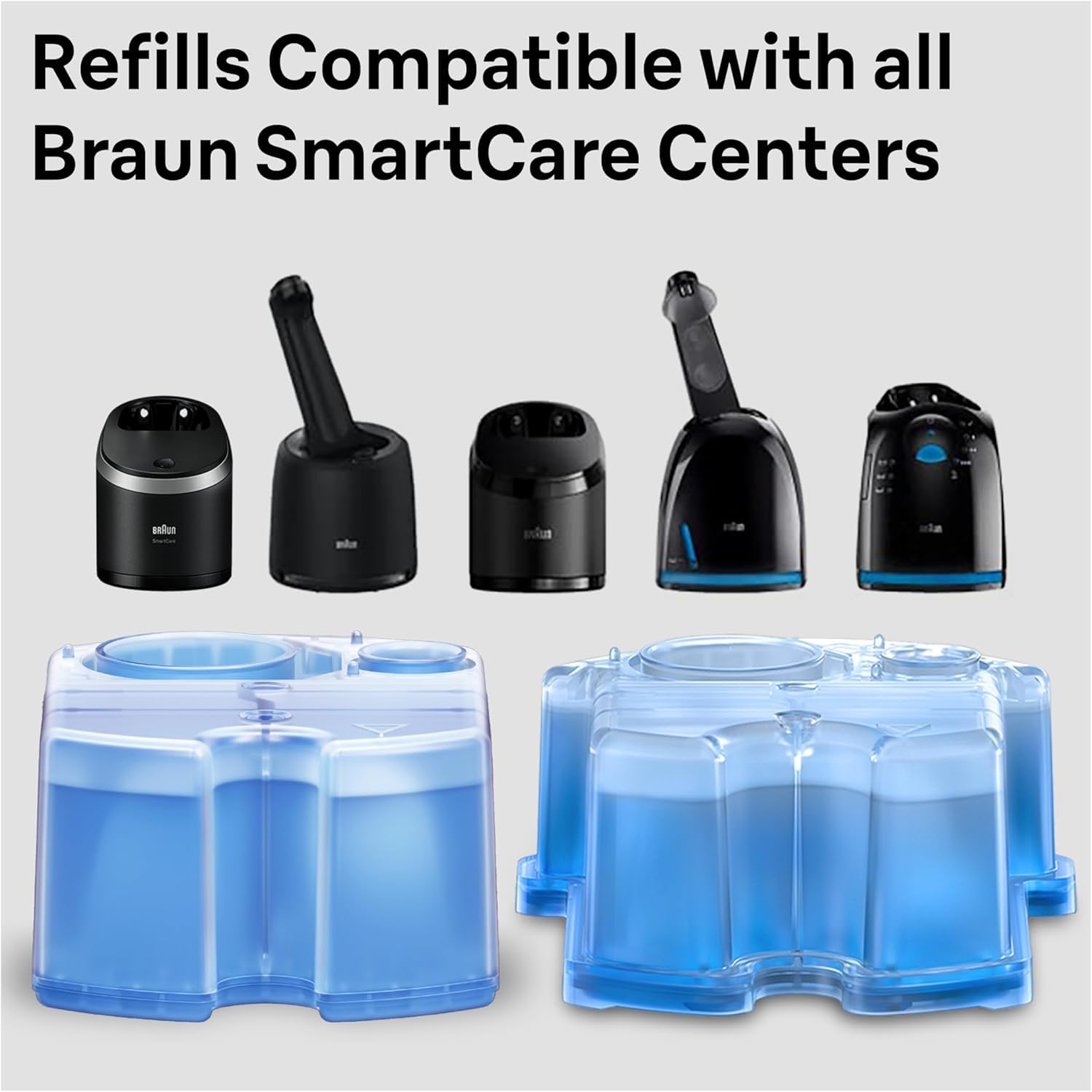 Braun CCR5+1 Clean & Renew Cleaning Cartridge, 6 Piece, Electric Shaver Cartridges - packaging