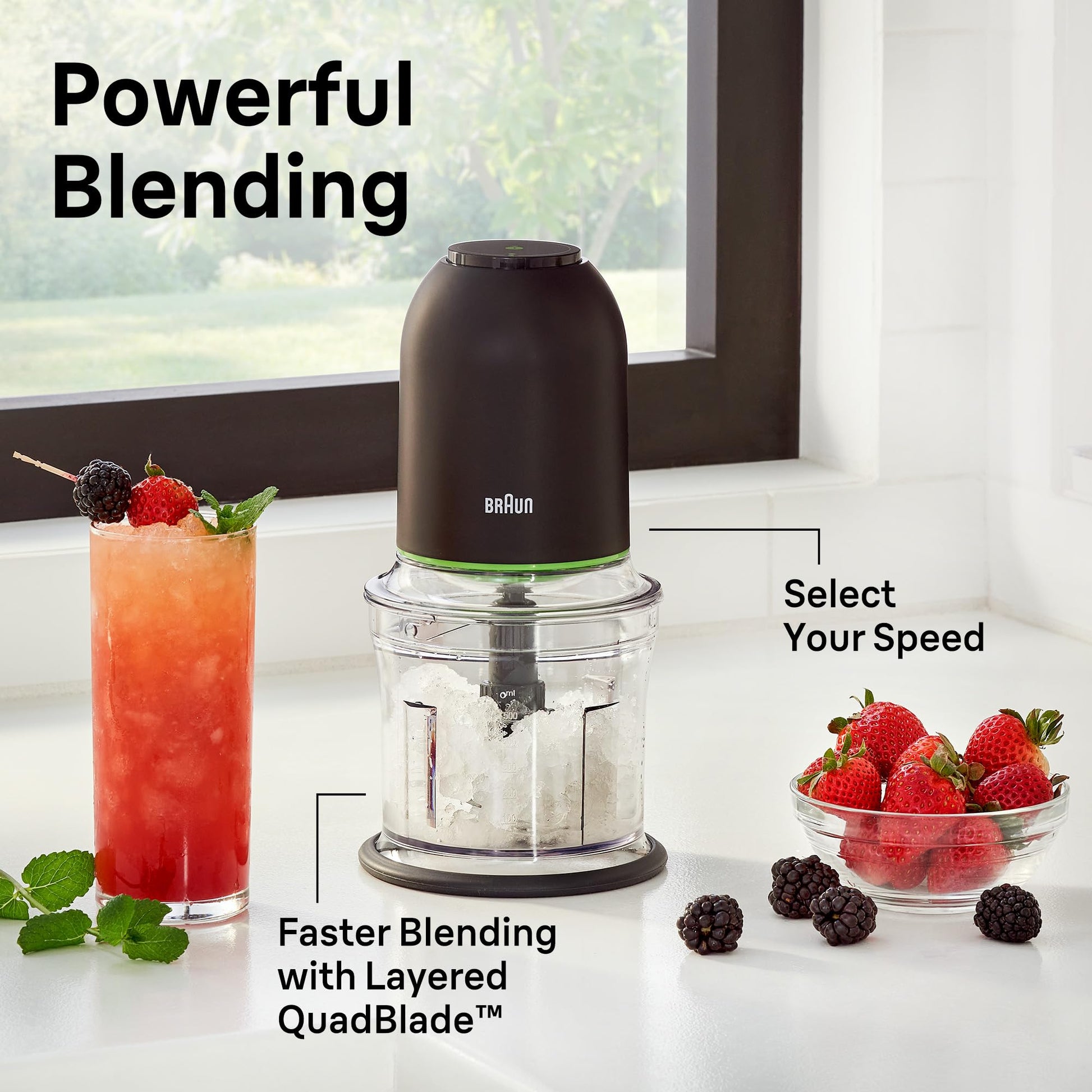 Braun CH3012BK EasyPrep Mini Food Processor, 4 Cup, Black, QuadBlade Technology, Two Speed Settings - packaging