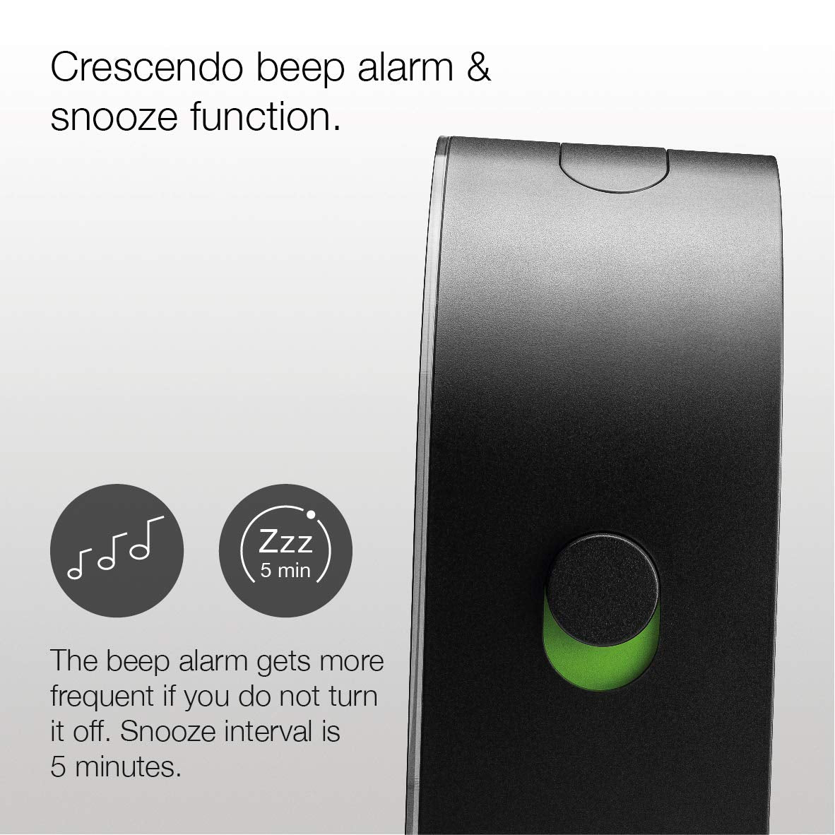 Braun Classic Analogue Alarm Clock, Black, Quiet Quartz Movement, Crescendo Beep, Snooze & Backlight, Model BC22B - packaging