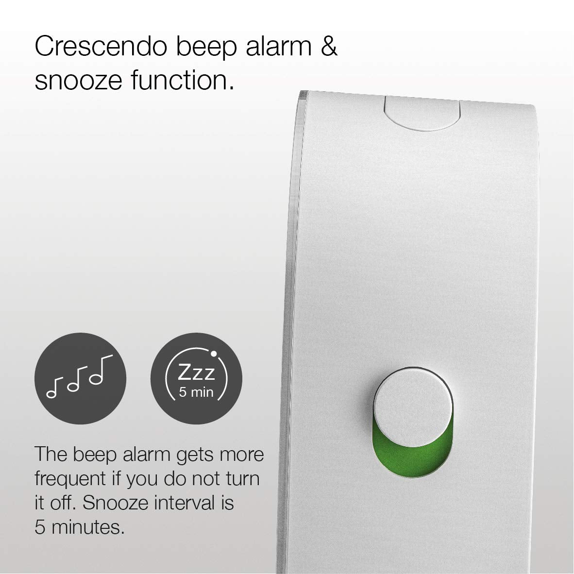 Braun Classic Analogue Alarm Clock with Snooze and Continuous Backlight, Quiet Quartz Movement, White - back view