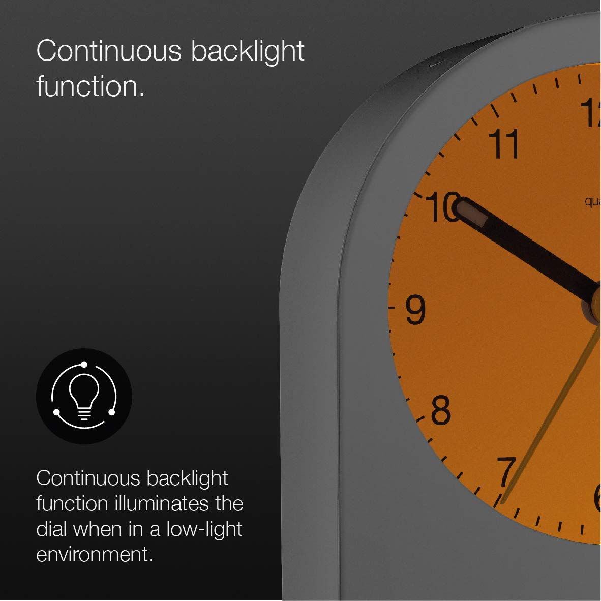 Braun Classic Analogue Alarm Clock with Snooze and Continuous Backlight, Quiet Quartz Movement, White - packaging