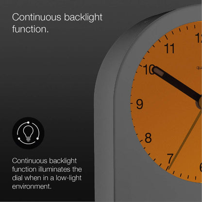 Braun Classic Analogue Alarm Clock with Snooze and Continuous Backlight, Quiet Quartz Movement, White - packaging