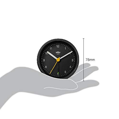Braun Classic Analogue Alarm Clock with Snooze and Light, Silent Quartz Movement, Black, Model BC12B - ingredients panel