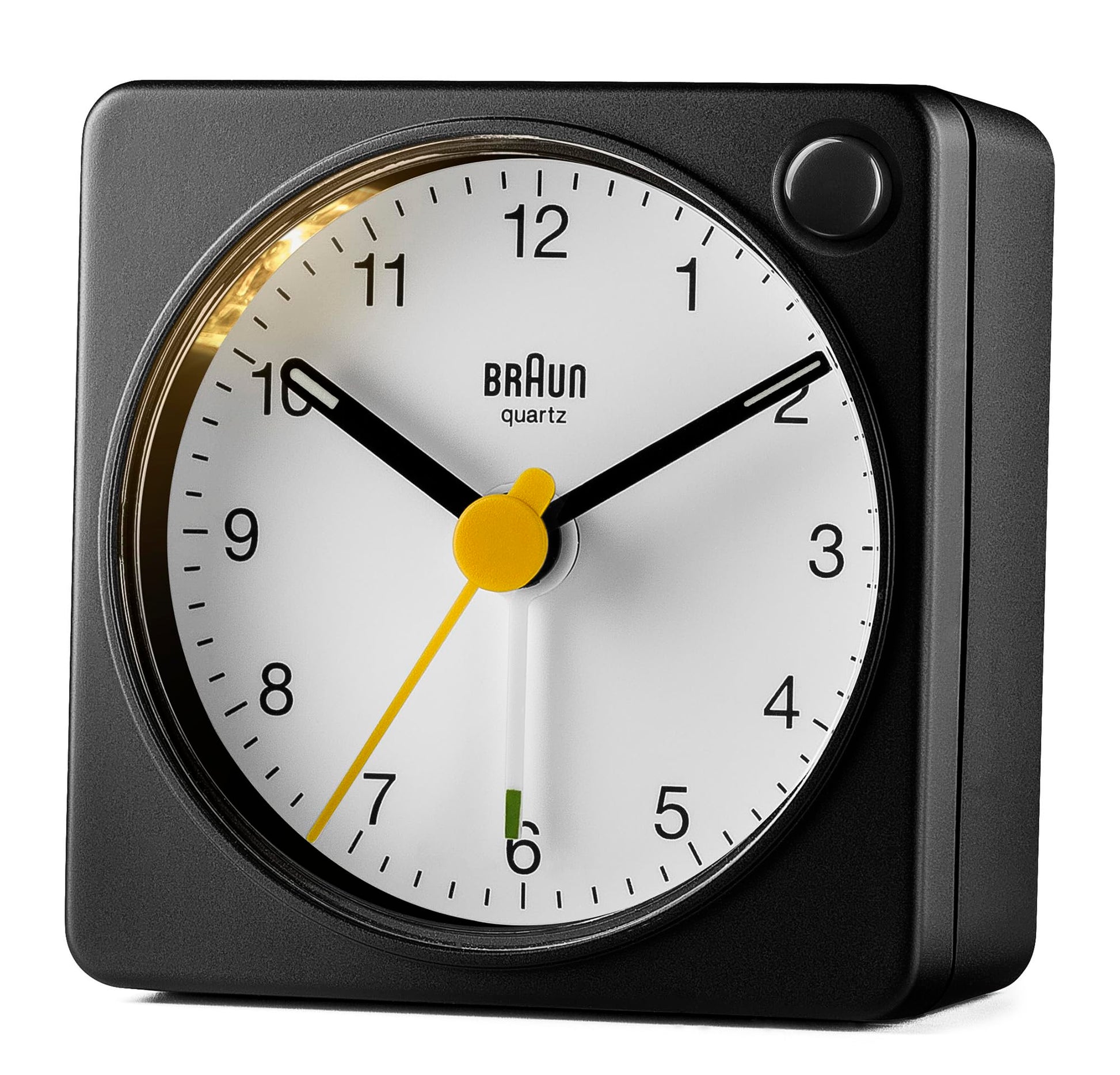 Braun Classic Analogue Travel Alarm Clock - Quiet Quartz Movement, Compact Size, with Snooze and Light Function - label detai