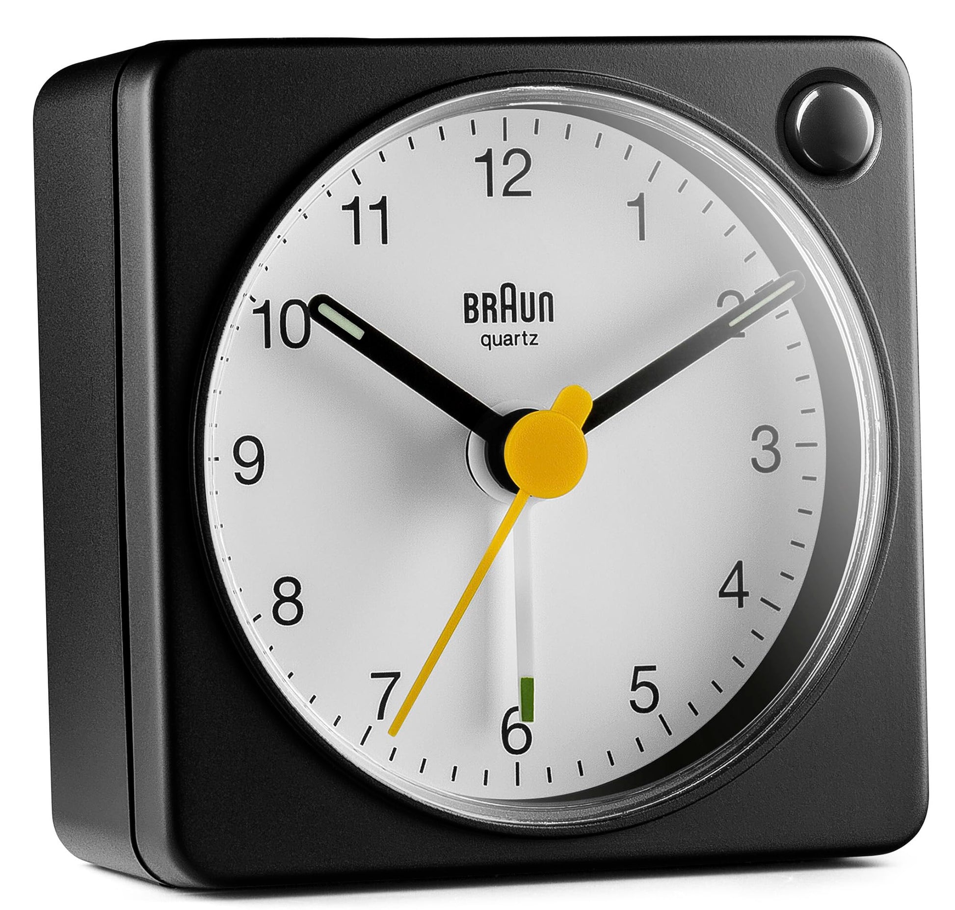 Braun Classic Analogue Travel Alarm Clock - Quiet Quartz Movement, Compact Size, with Snooze and Light Function - ingredients