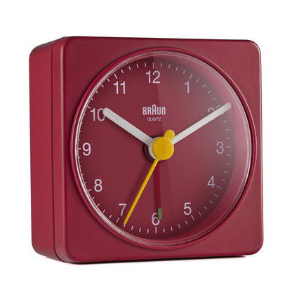 Braun Classic Analogue Travel Alarm Clock - Quiet Quartz Movement, Compact Size, with Snooze and Light Function - front view 