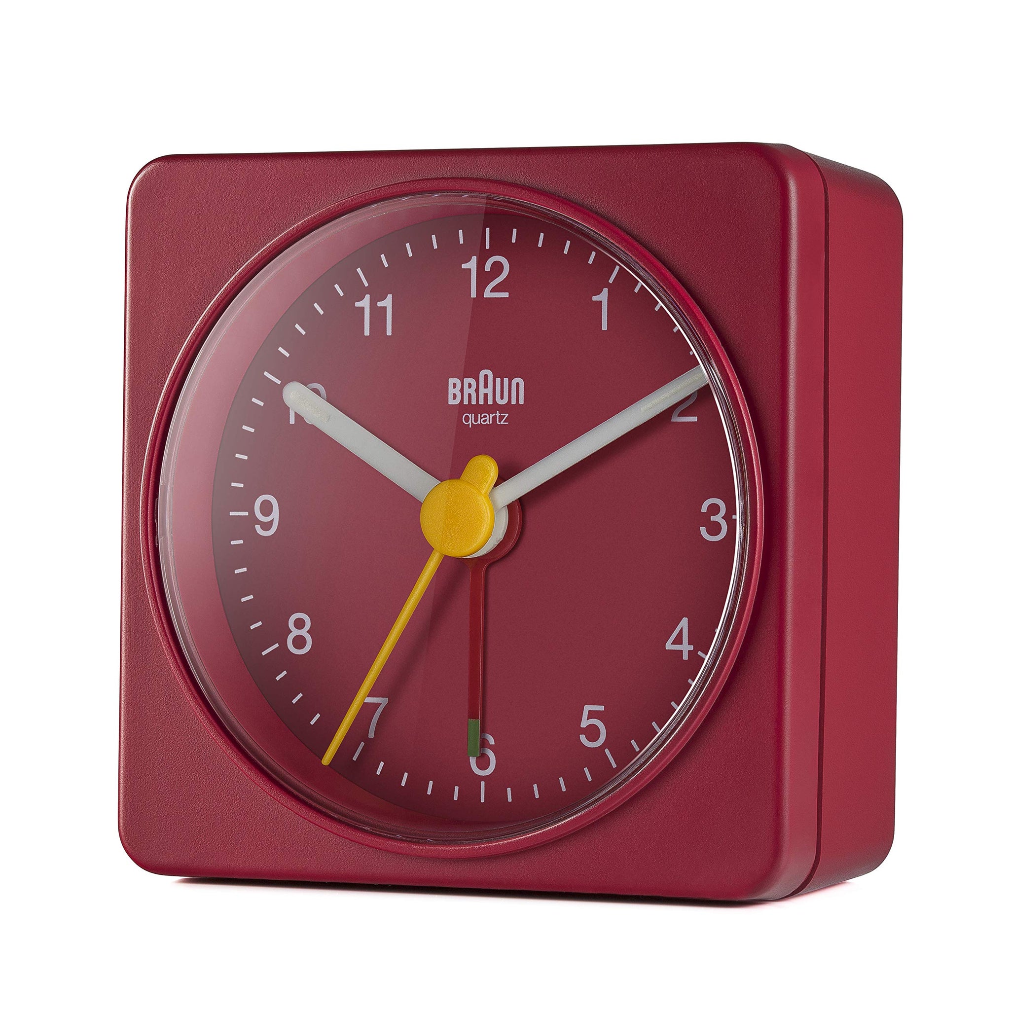 Braun Classic Analogue Travel Alarm Clock - Quiet Quartz Movement, Compact Size, with Snooze and Light Function - back view (