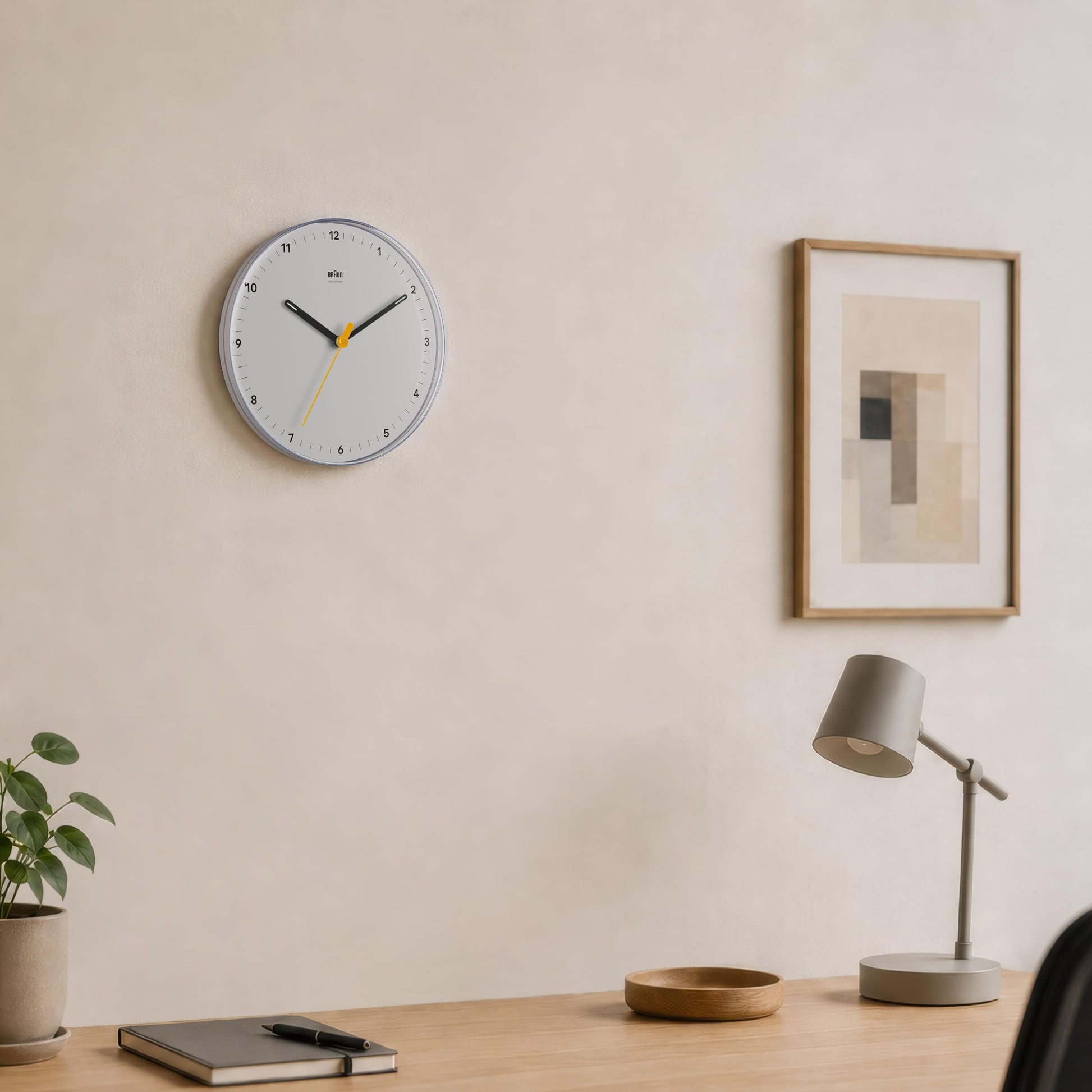 Braun Classic Analogue Wall Clock, 23cm Diameter, White, Silent Sweeping Quartz Movement - ingredients panel
