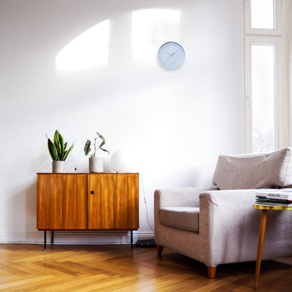 Braun Classic Analogue Wall Clock with Silent Sweep, 30cm Diameter, Easy to Read Dial, Grey - front view