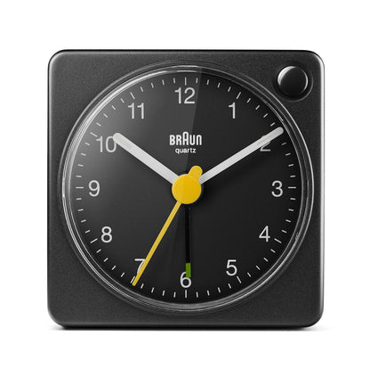 Braun Classic Black Travel Analogue Alarm Clock, 2-Pack, Compact Size with Snooze and Light, Quiet Quartz Movement - front vi