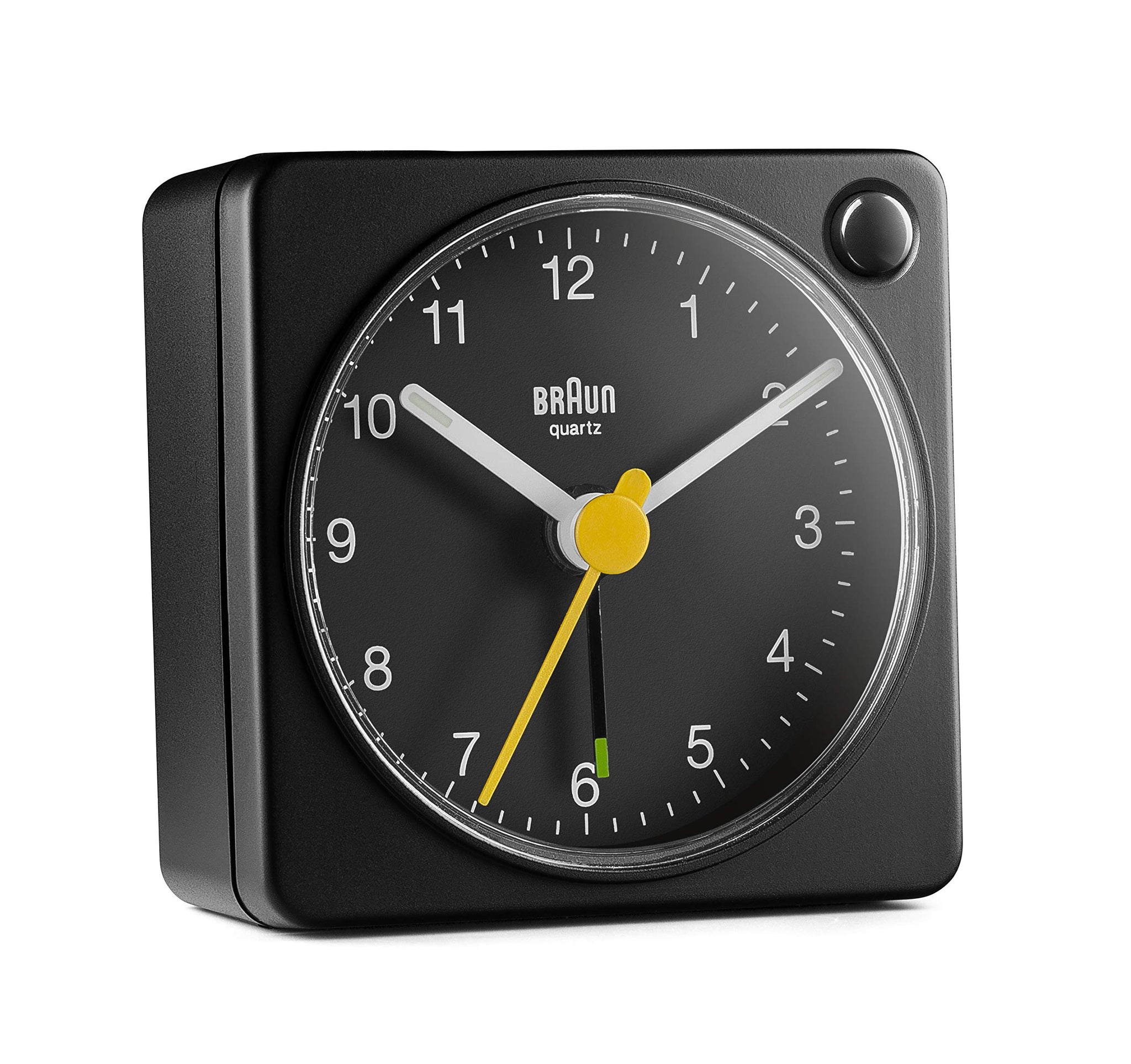Braun Classic Black Travel Analogue Alarm Clock, 2-Pack, Compact Size with Snooze and Light, Quiet Quartz Movement - back vie