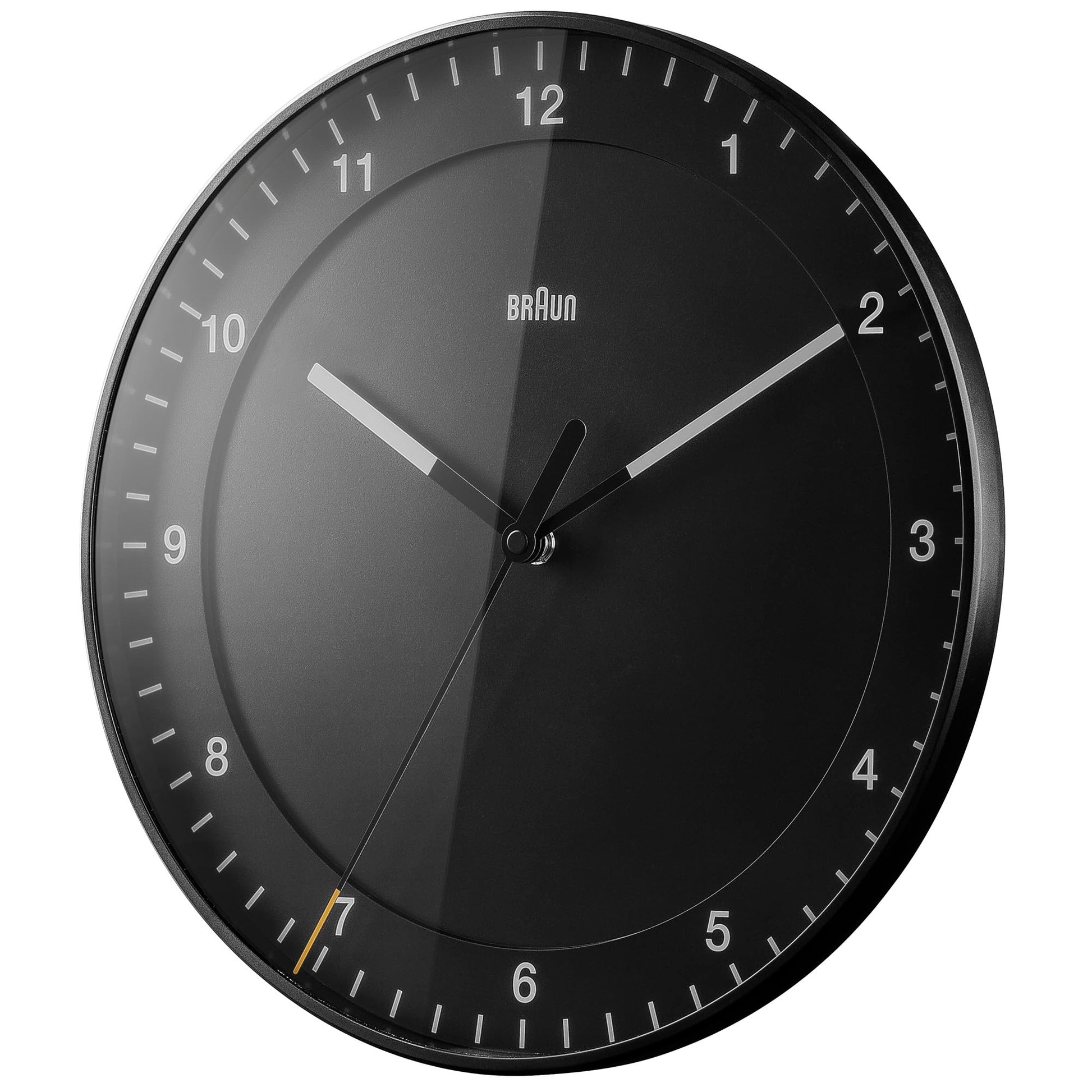 Braun Classic Wall Clock BC17B, 30cm Diameter, Silent Sweep Movement, Black, Semi-Tempered Glass Lens - ingredients panel