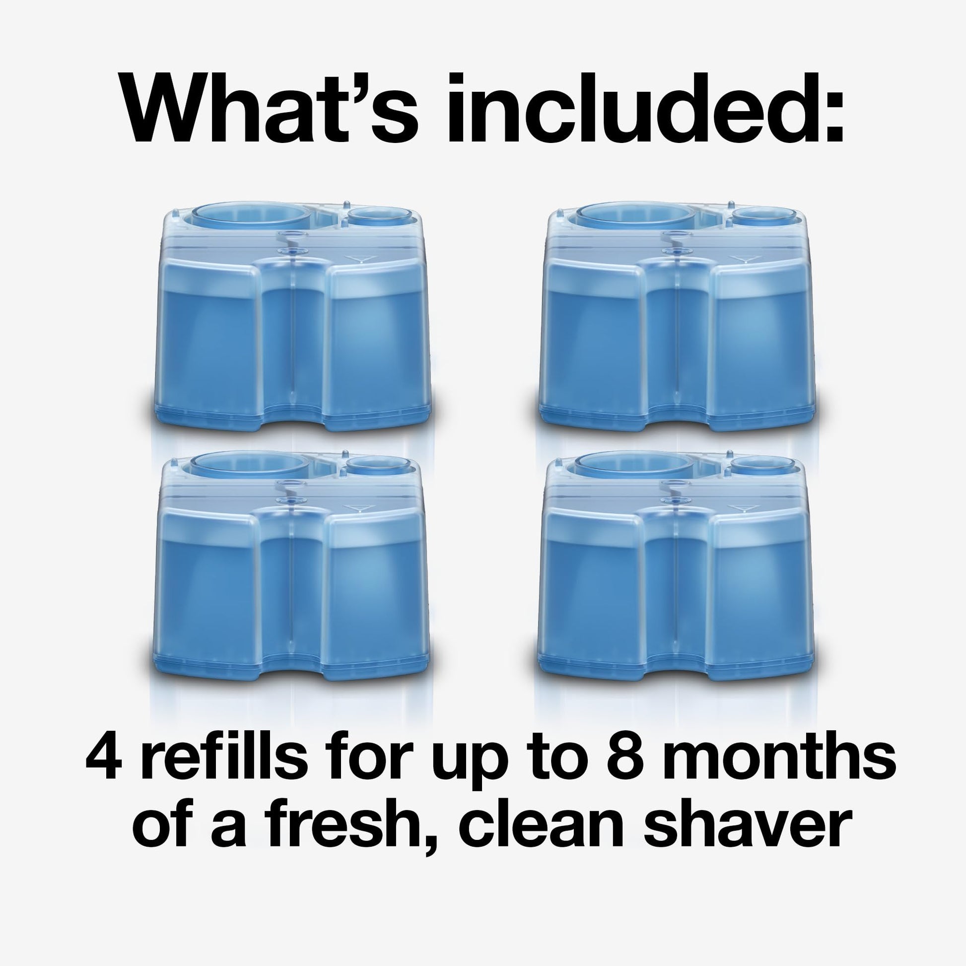 Braun Clean & Renew CCR4 Refill Cartridges for Electric Shaver Cleaning Stations - front view