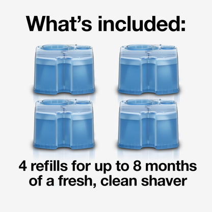 Braun Clean & Renew CCR4 Refill Cartridges for Electric Shaver Cleaning Stations - front view