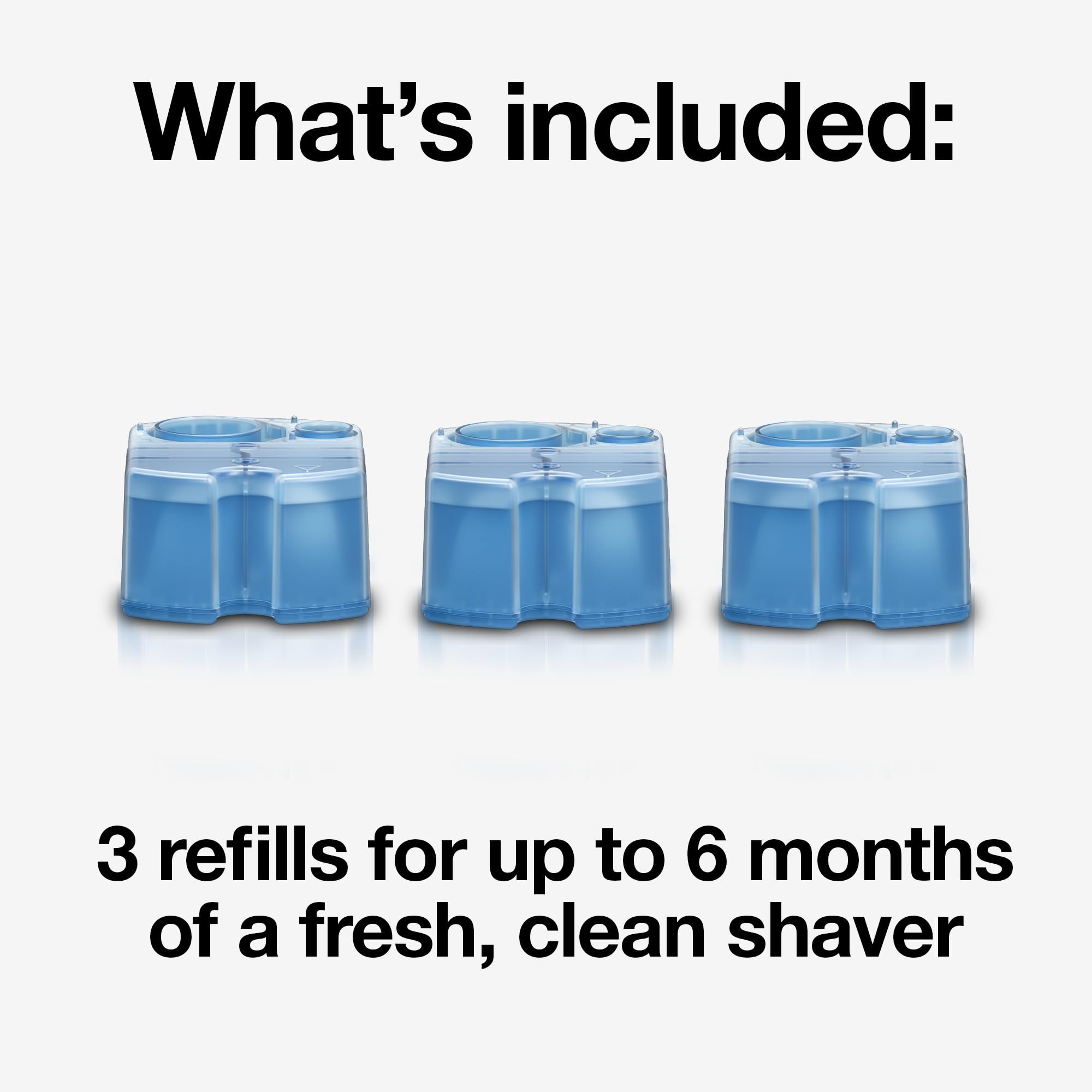 Braun Clean & Renew Refills (3-Pack) - Replacement Cleaning Cartridges for Syncro, Activator, Flex XP Shavers - front view