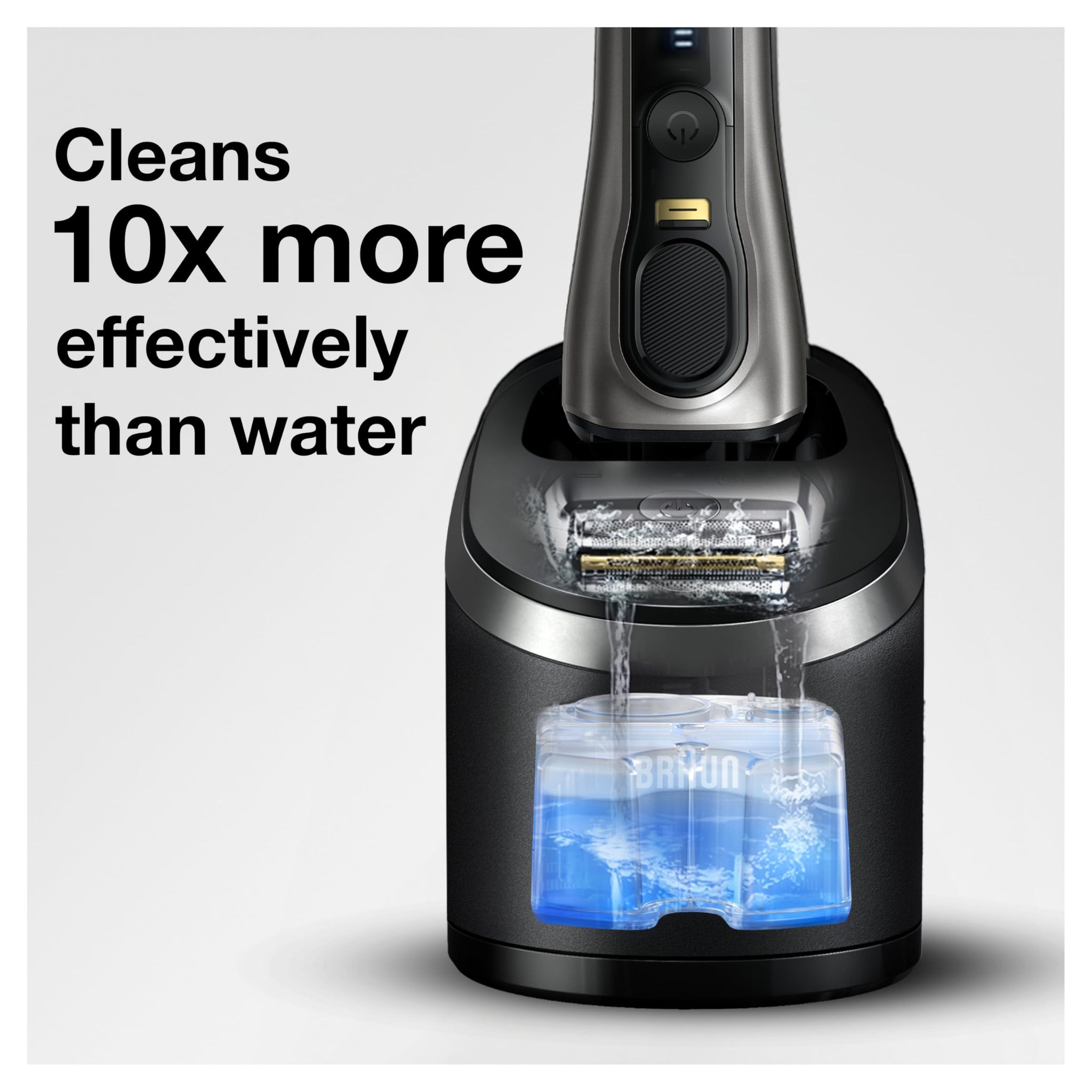 Braun Clean & Renew Refills (3-Pack) - Replacement Cleaning Cartridges for Syncro, Activator, Flex XP Shavers - label detail