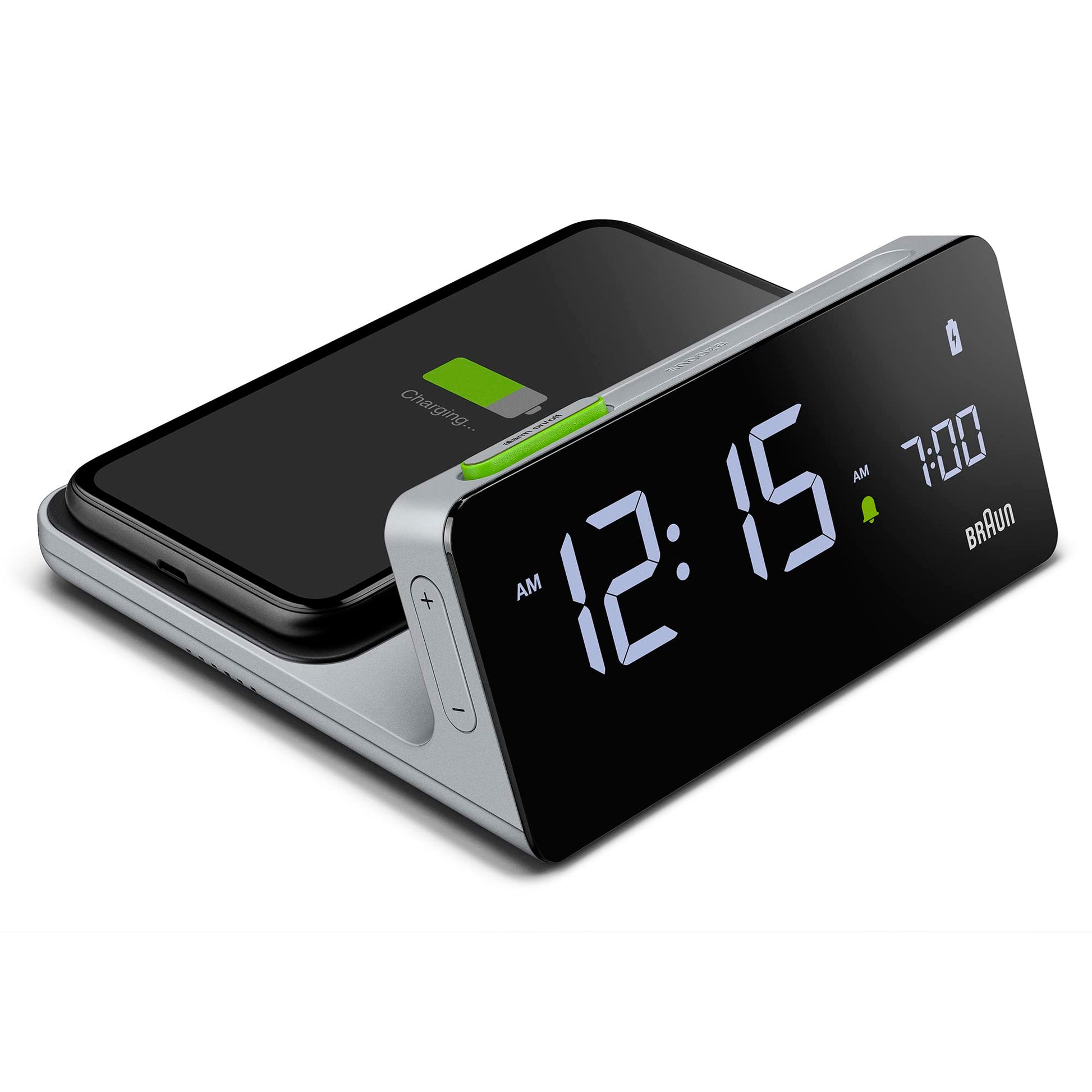 Braun Digital Alarm Clock with VA LCD Display and 10W Qi Wireless Charging Pad (10)